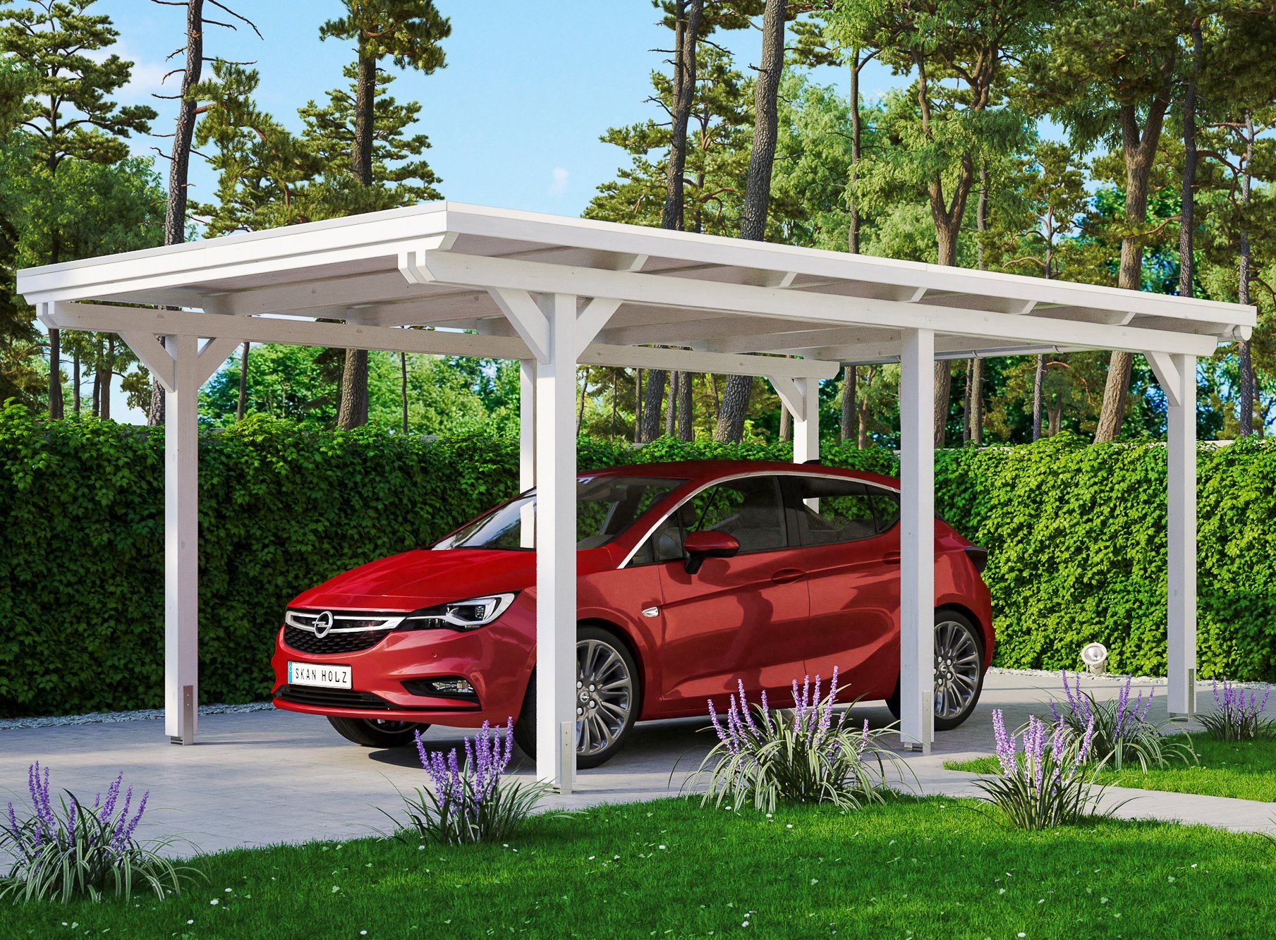 Skanholz Einzelcarport Emsland, BxT: 354x604 cm, 223 cm Einfahrtshöhe