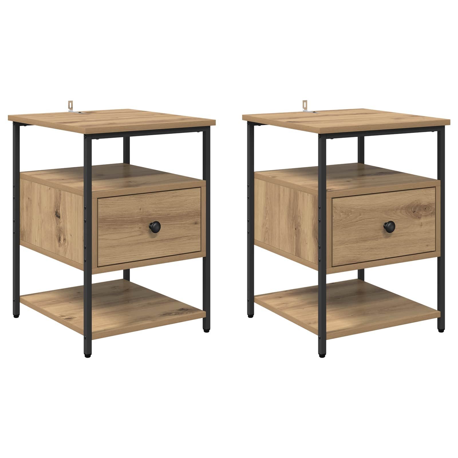 Nachttisch Nachttisch 2 pcs Artisan-Eiche 40 x 42 x 56 cm Holzwerkstoff