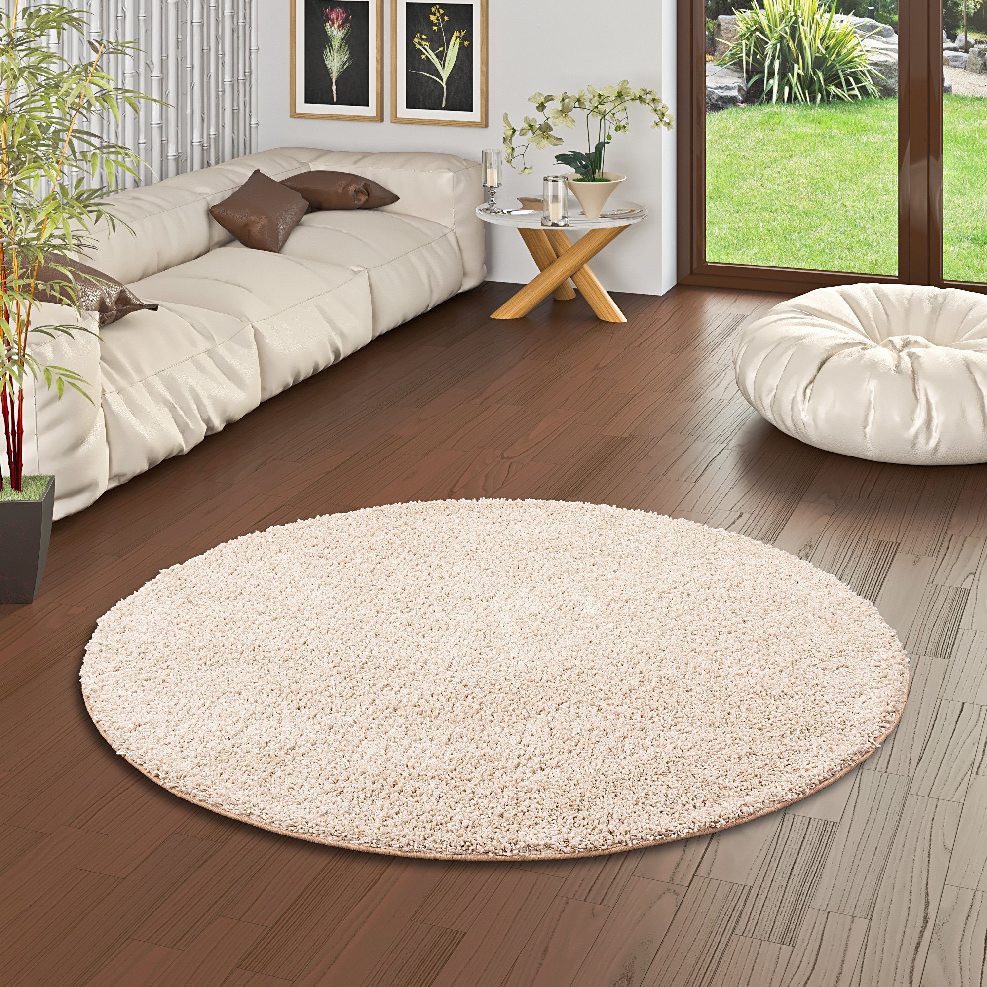 Snapstyle Hochflor-Teppich Luxus Hochflor Langflor Teppich Milano Rund, Rund, Höhe: 43 mm