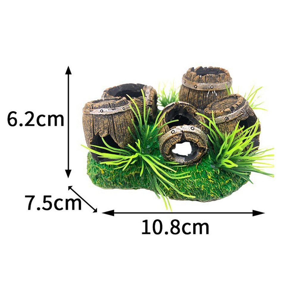GarveeMore Aquarien-Set Fischtank-Ornamente Resin Weinfass Dekor Fischtanks günstig online kaufen