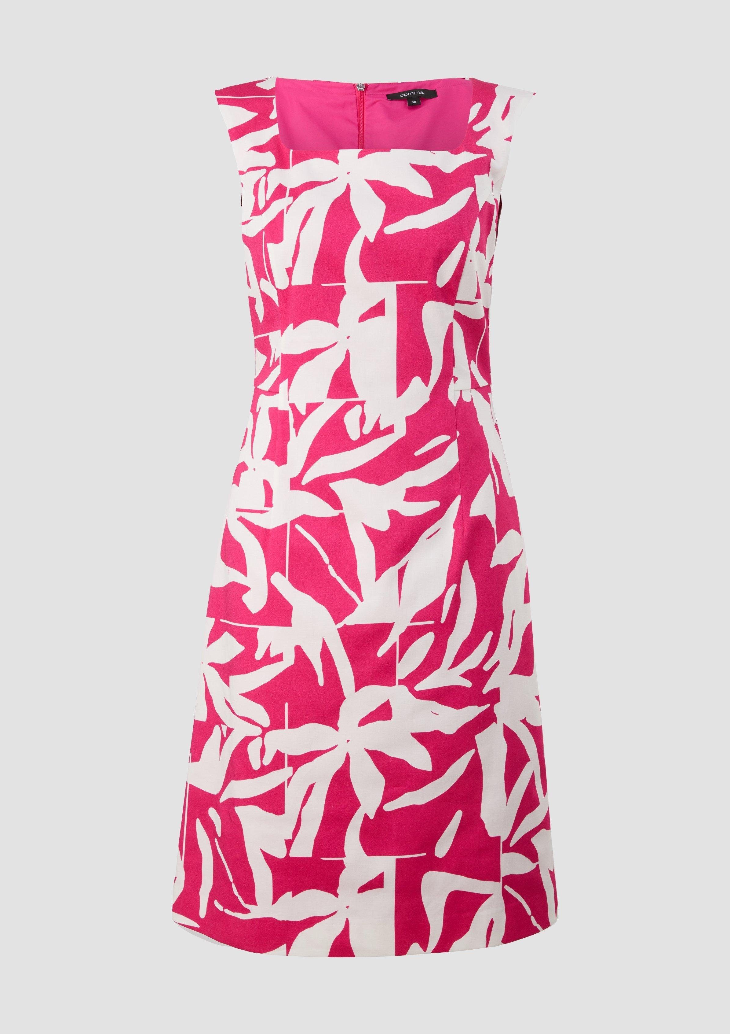 Teilungsnähte Baumwollstretch Kleid Minikleid aus Kurzes Comma