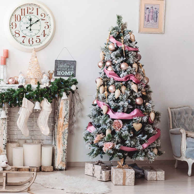 KAHOO Künstlicher Weihnachtsbaum »täuschend echter Weihnachtsbaum«, 200/300 PVC Spitzen, 120/150cm, mit Schnee-Effekt
