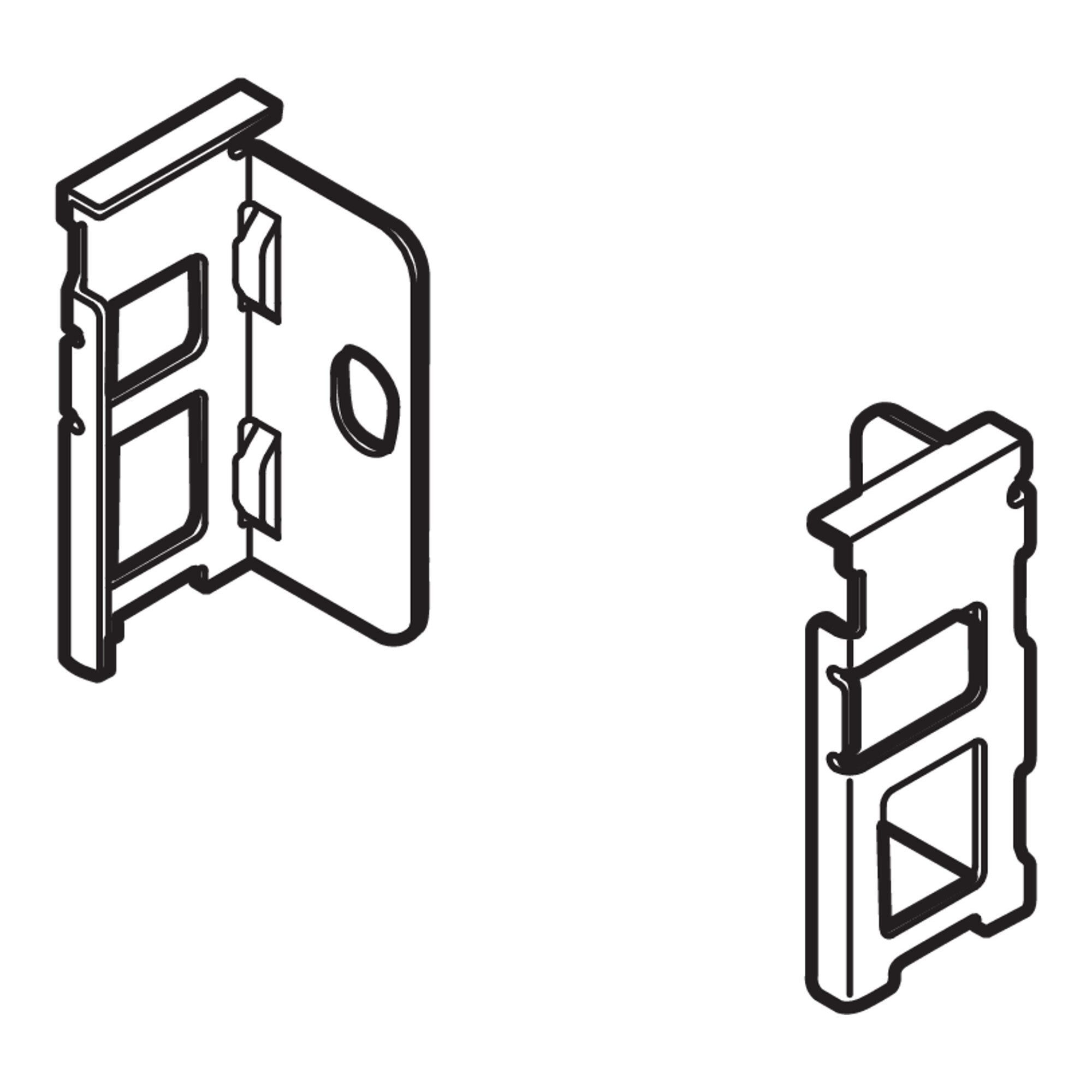 blum Schranksystem Blum LEGRABOX Holzrückwandhalter, Höhe N 80 mm, links/rechts, seidenwe