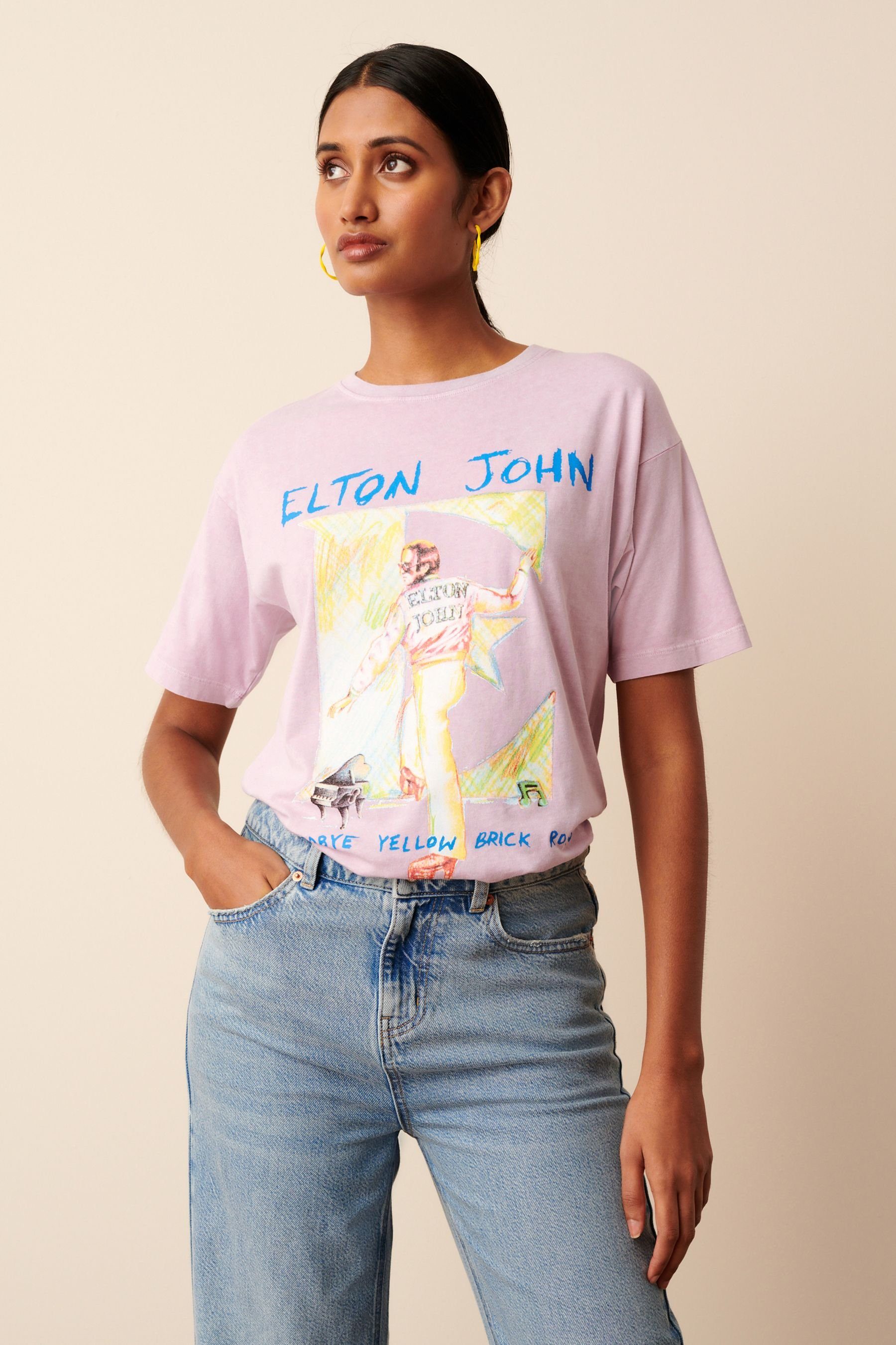 Next mit (1-tlg) Elton-John-Grafik T-Shirt Offizielles T-Shirt