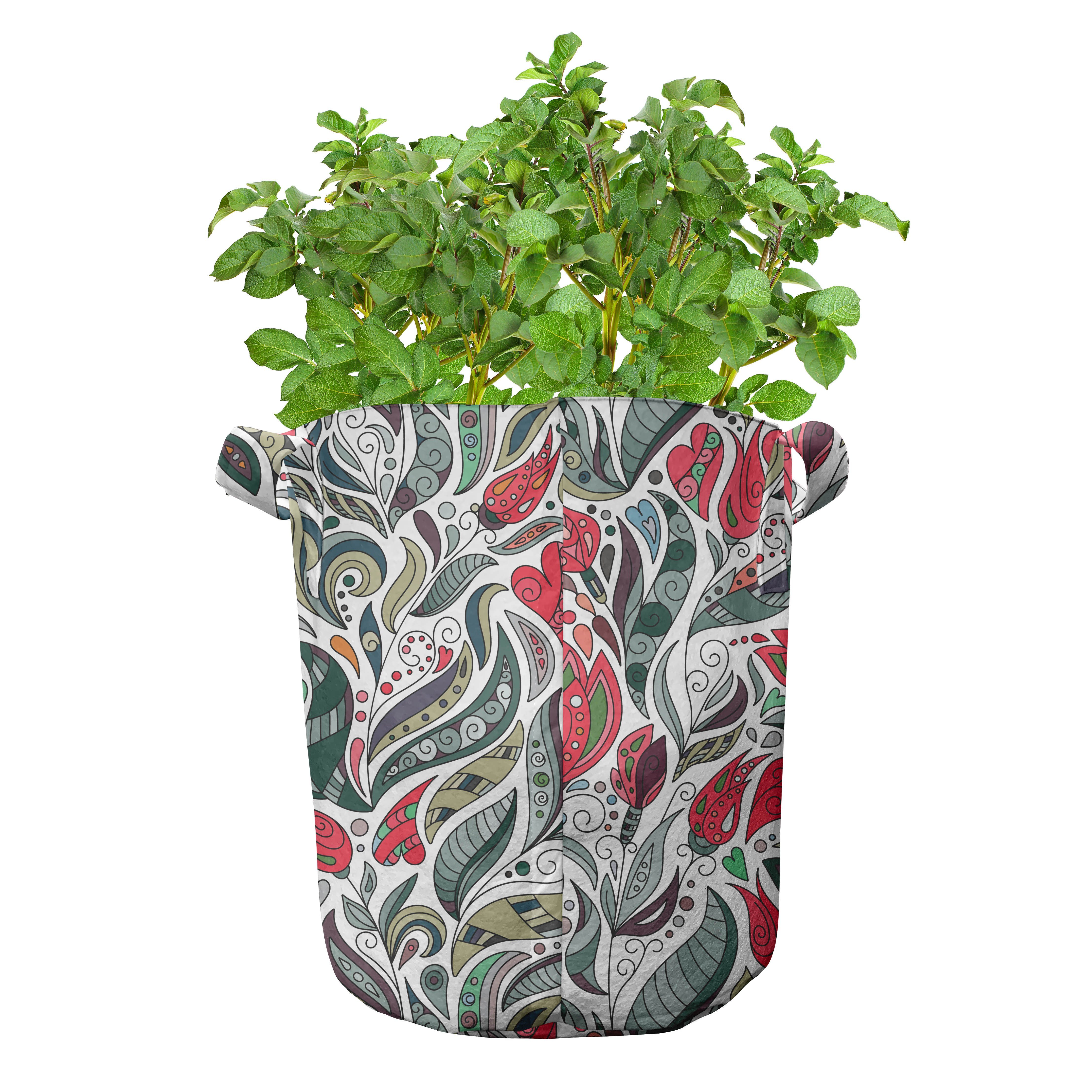 Stofftöpfe Blatt Farbige Pflanzen, mit Boho Abakuhaus für Blumen Retro Pflanzkübel hochleistungsfähig Griffen