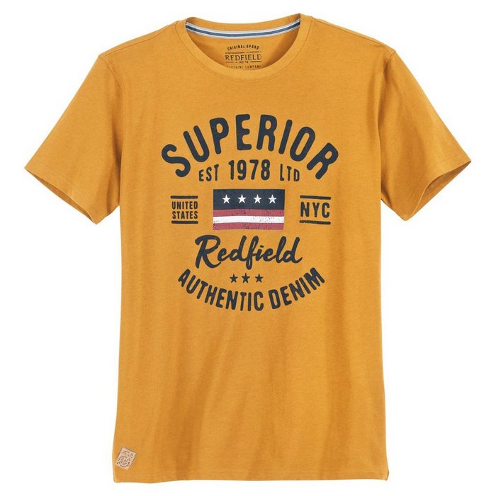 redfield Rundhalsshirt Große Größen T-Shirt orange Print Superior 1978 Redfield