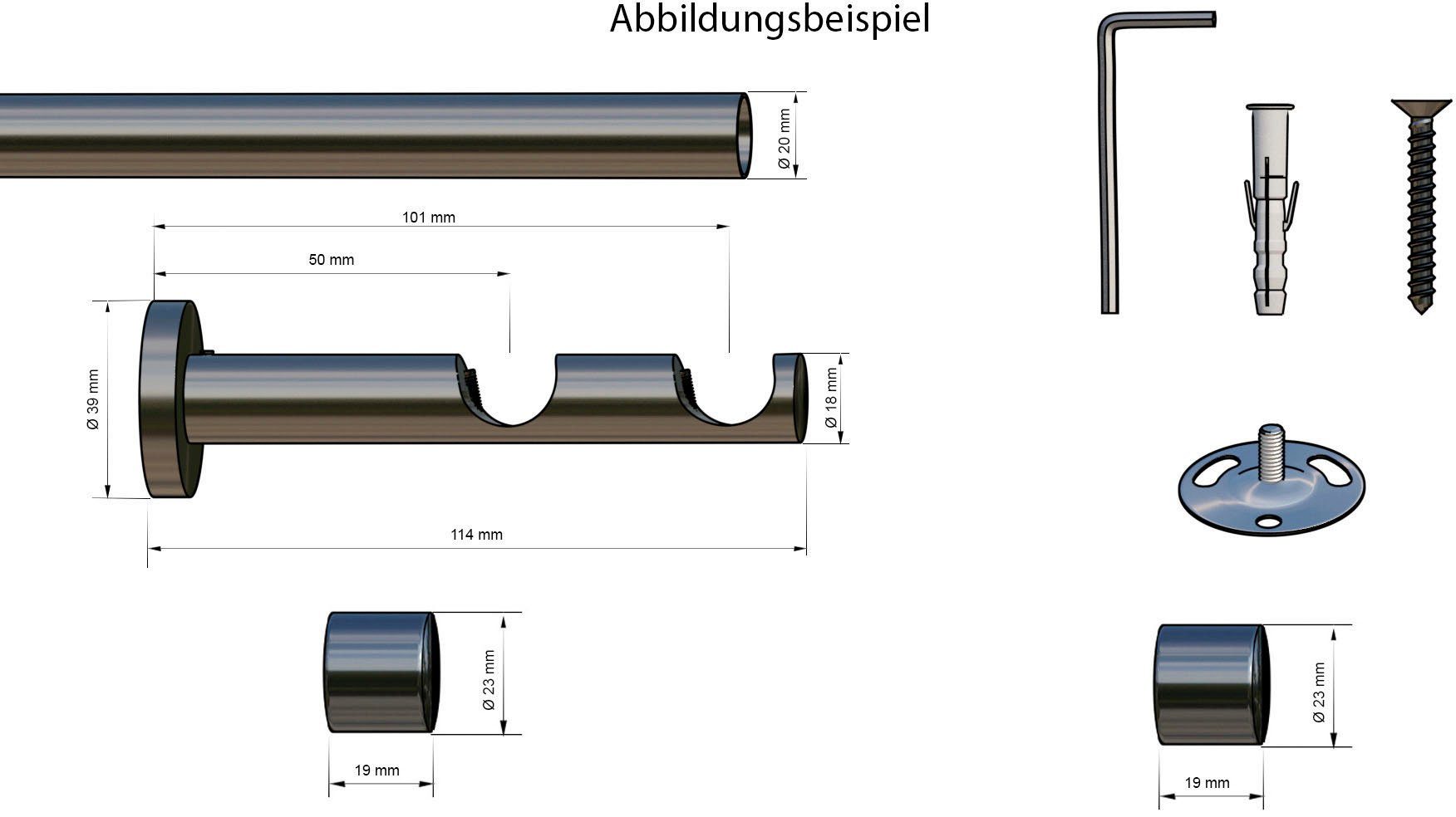 OTTO home Gardinenstange Tanbul, 2-läufig aufziehbar, mit Bohren, 2-läufig, Fixmaß, mit Bohren, verschraubt, Eisen – Bild 3 von 4