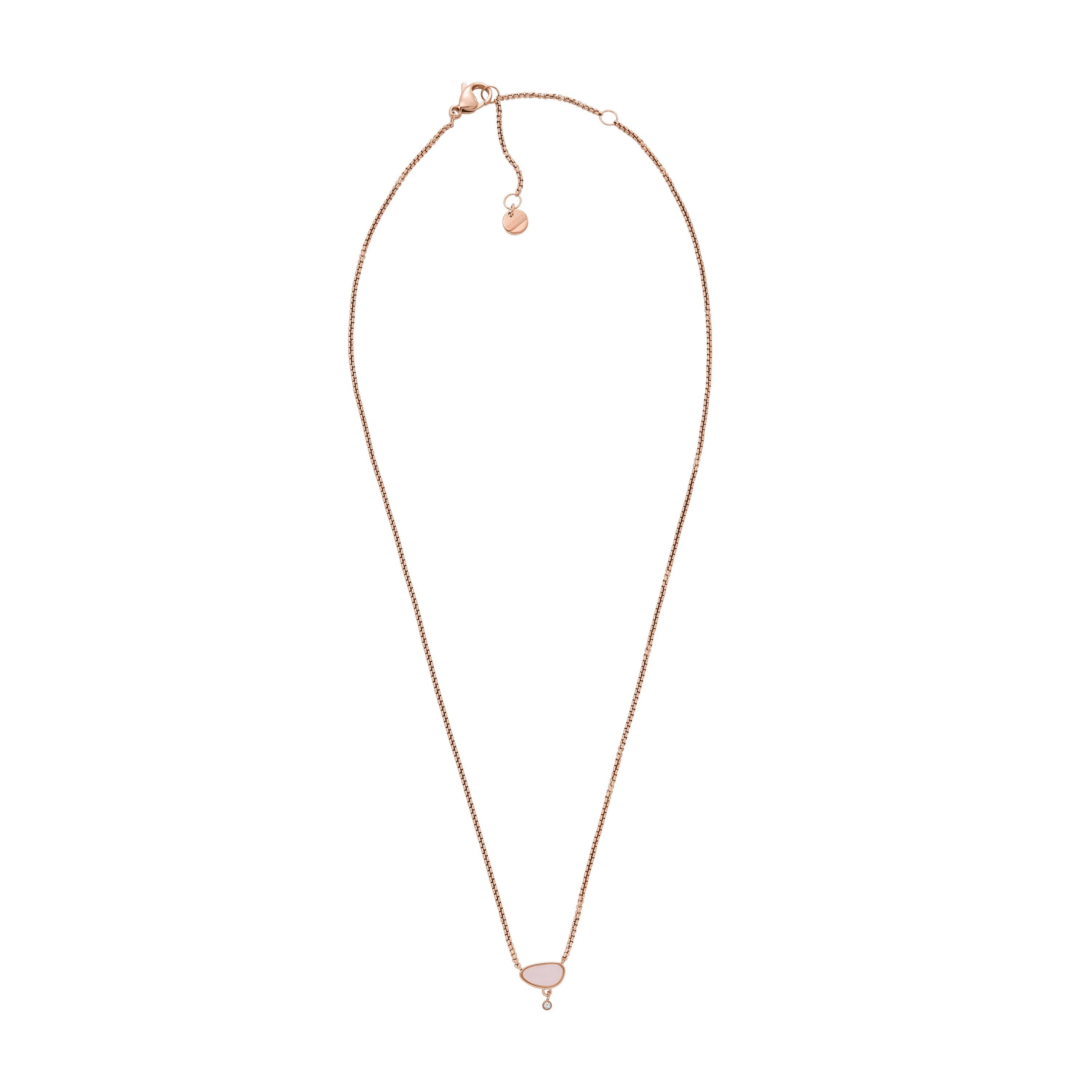 Skagen Edelstahlkette Halskette rosa...