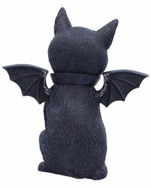 Horror-Shop Dekofigur Schwarze Malpuss Katze mit Flügel im Okkult Design