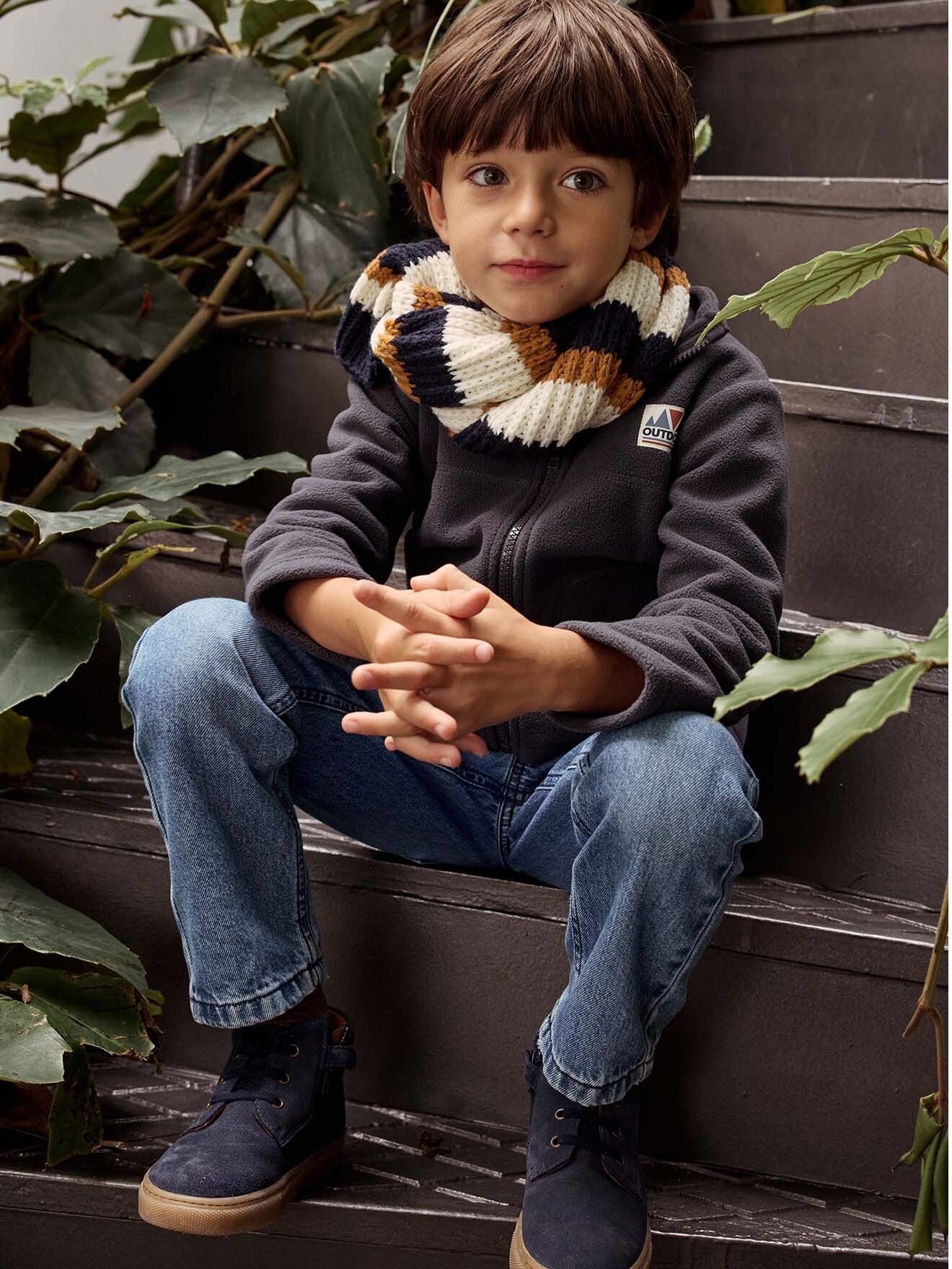 vertbaudet Fleecepullover Jungen Fleecejacke mit Recycling-Polyester