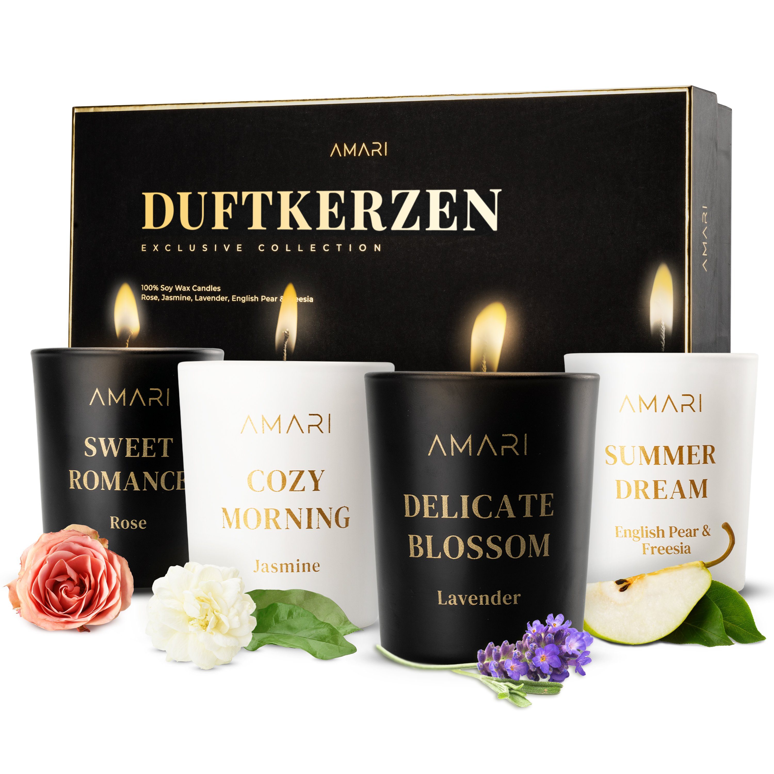 Amari Duftkerze AMARI® Duftkerzen Set mit 4 Aromen