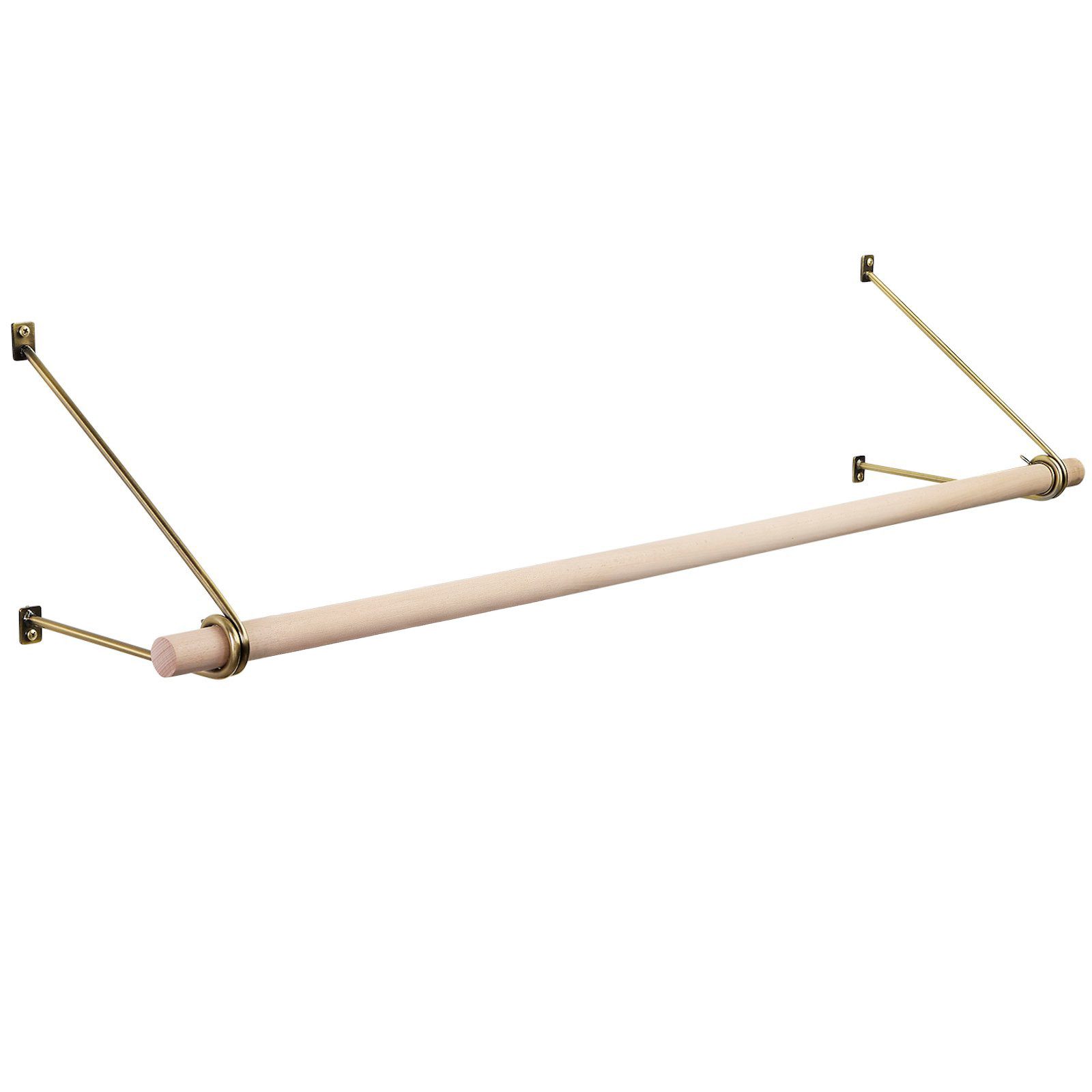 SO-TECH® Wandgarderobe 260 x 250 mm mit Ø 30 mm Kleiderstange aus Holz (Spa günstig online kaufen