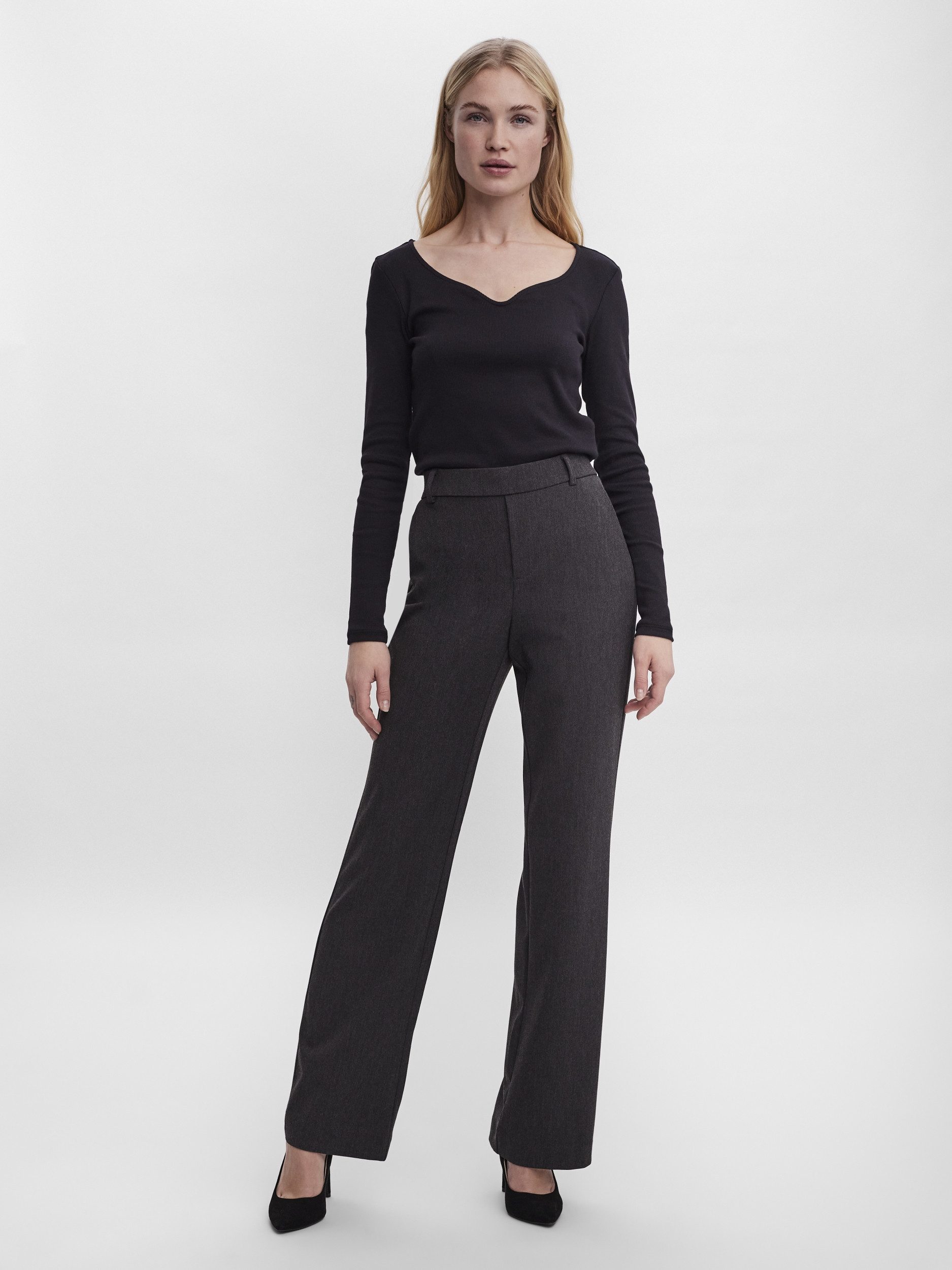Vero Moda Schlupfhose VMMAYA MW STRAIGHT SOLID PANT NOOS