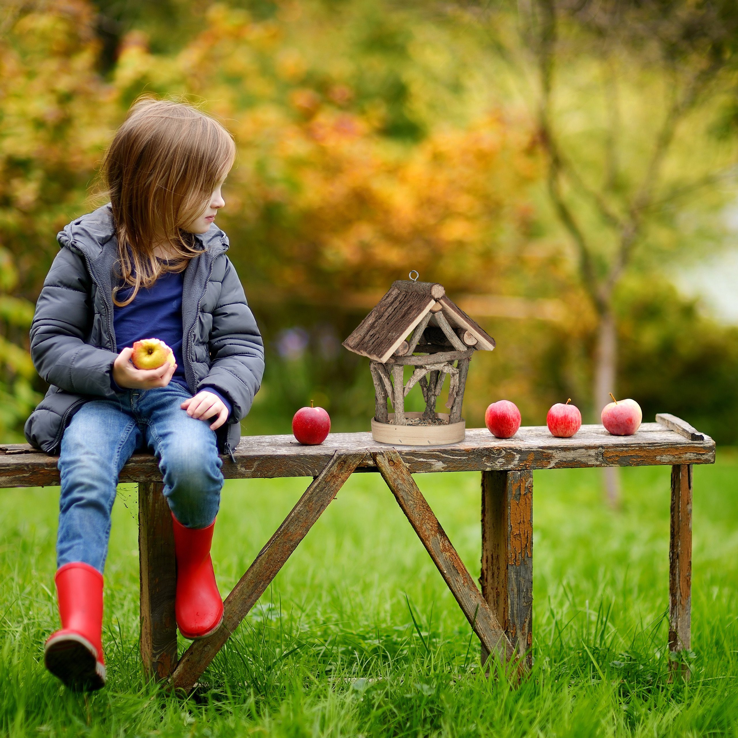 relaxdays Vogelhaus Vogelfutterhaus zum Aufhängen