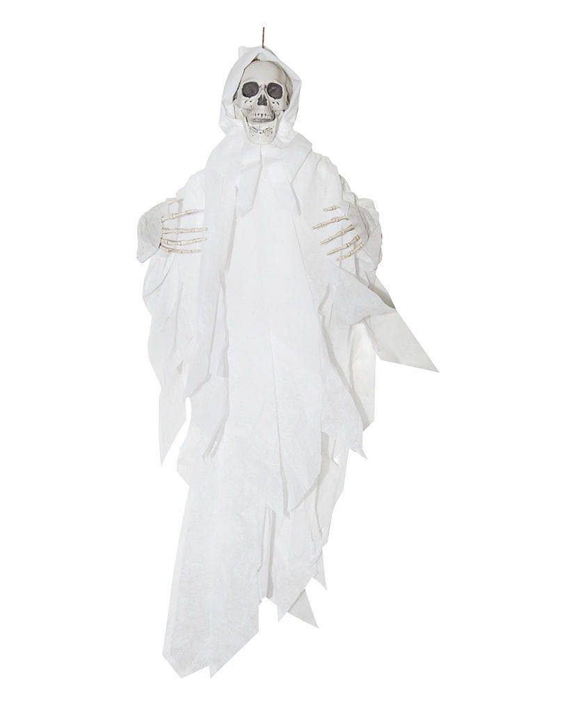Horror-Shop Dekofigur Weißes Hängeskelett Hanging Reaper als Halloween D | Dekofiguren