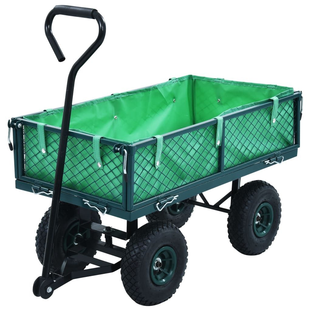 vidaXL Bollerwagen 250 kg Gartenwagen Grün 250kg Bollerwagen Handwagen Transportwagen Tra