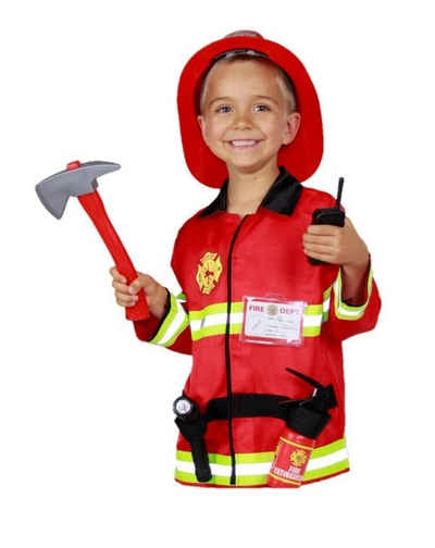 Matissa & Dad Kostüm Kinder Feuerwehr Kostüm ohne Zubehör für Jungs und Mädchen, Für Karneval, Rollenspiele für Kinder