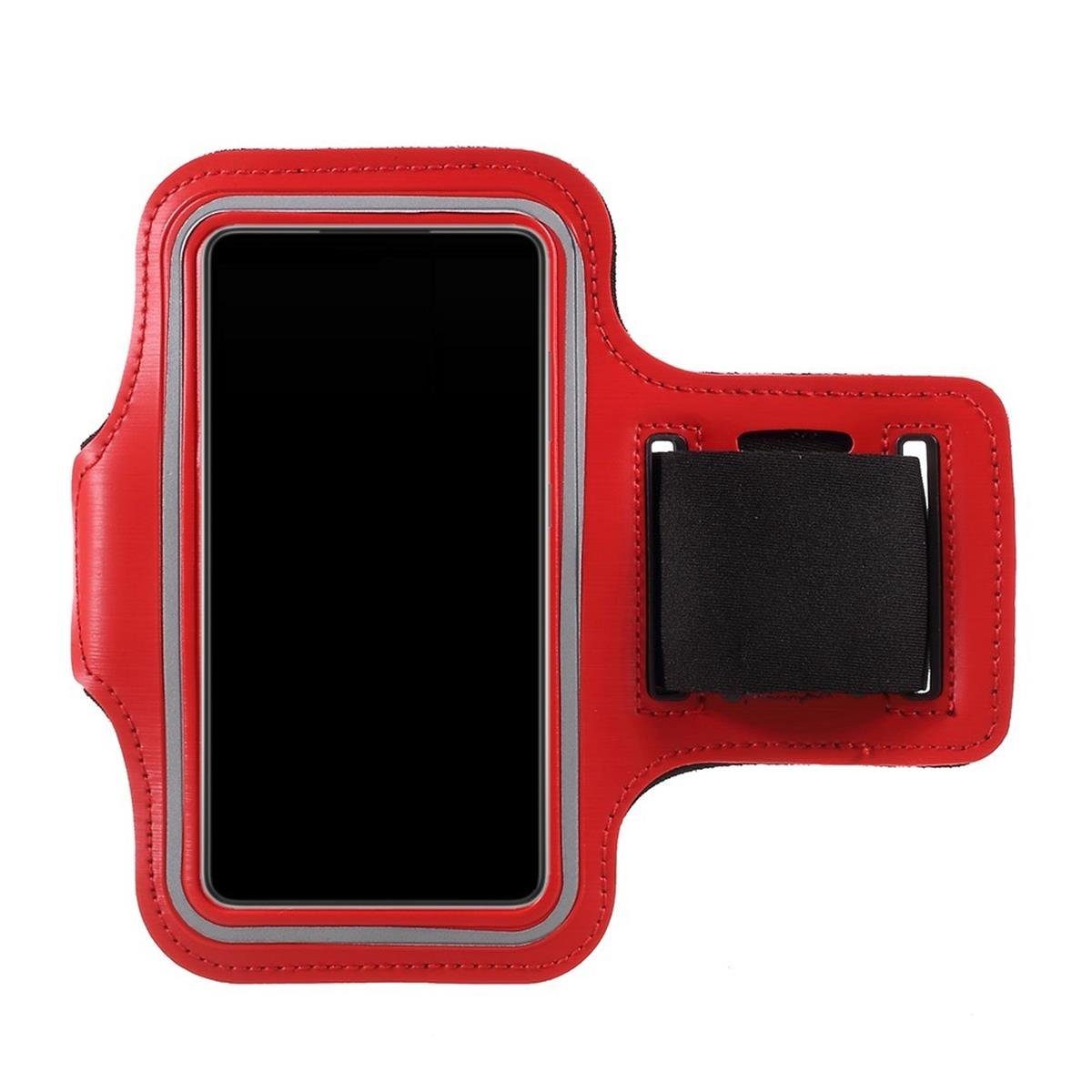 CoverKingz Handyhülle Universal Sport Armband Handy Tasche für Smartphones von 4,5" bis, Schutzhülle Handyhülle Jogging Etui Schlüsselfach Schutztasche Rot