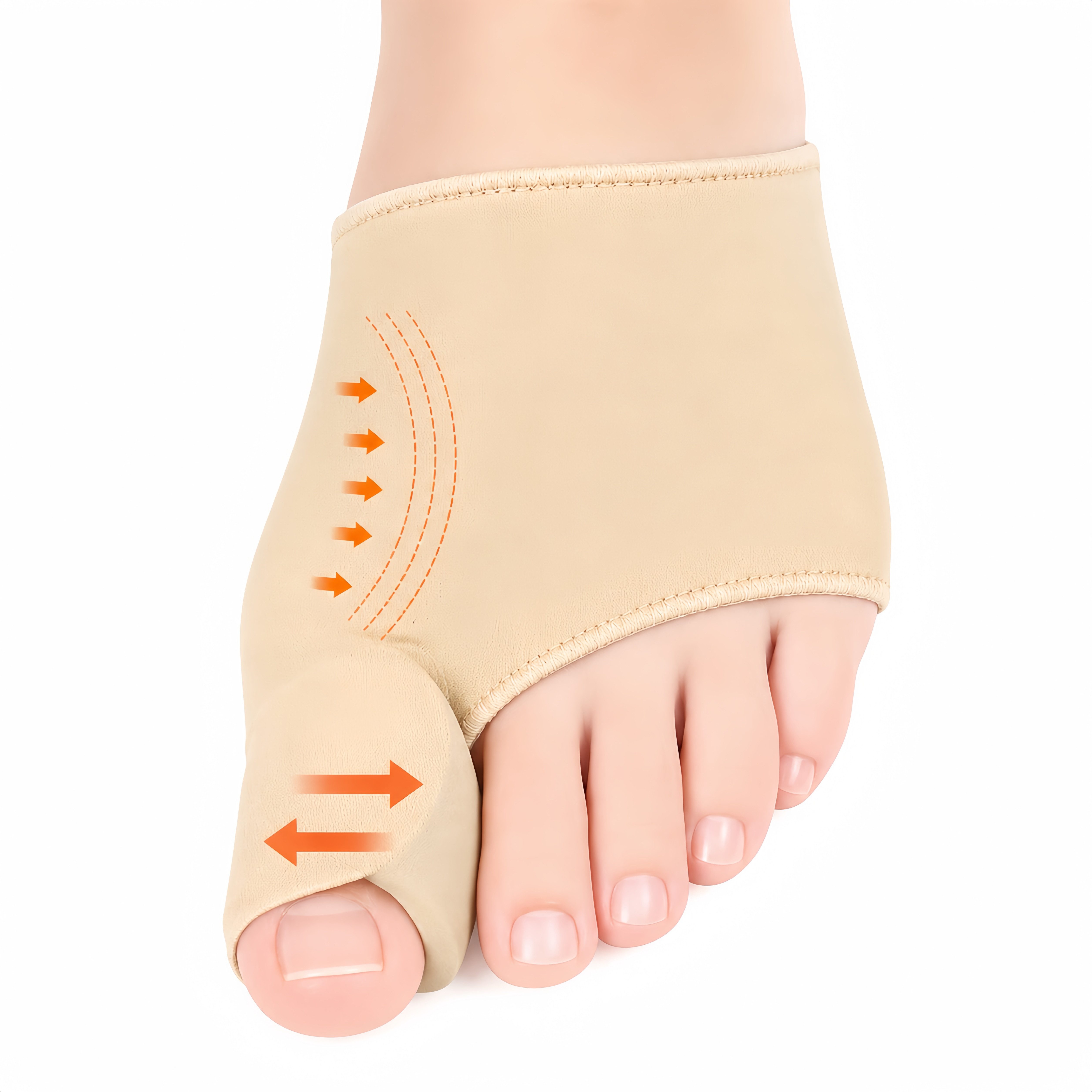 Forrlite Hallux-Bandage Hallux Valgus Correction, Pack of 2 Hallux Valgus Bandage, with Silicone Pads, Protection of Big Toe, Reducing Friction, for Men and Women Non-Slip Socks, for Day and Night Support, Universal Size