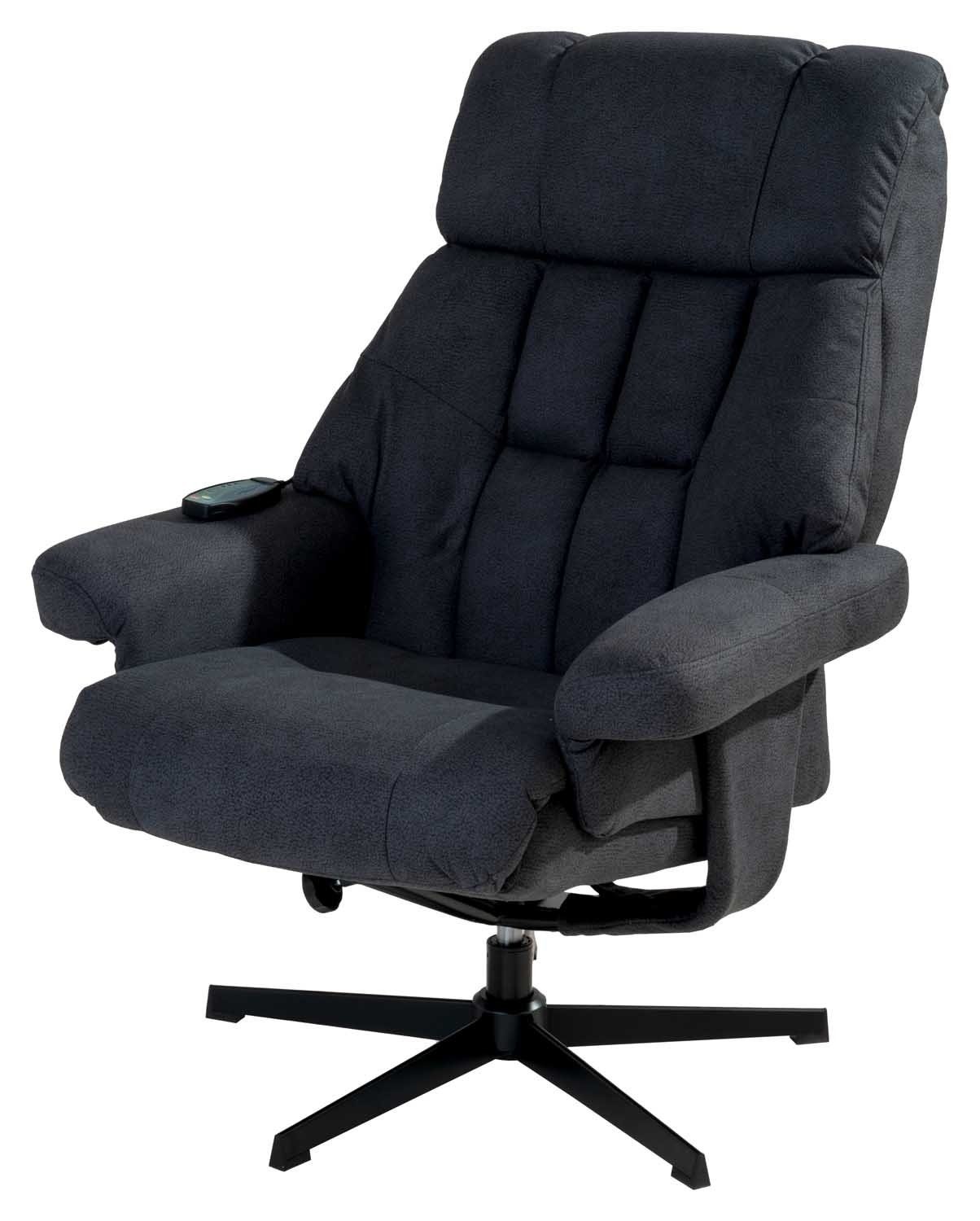 Femo Trade Relaxsessel mit Hocker VABENE, Grau, Mikrofaserbezug, Metallgestell, mit Massage- und Wärmefunktion