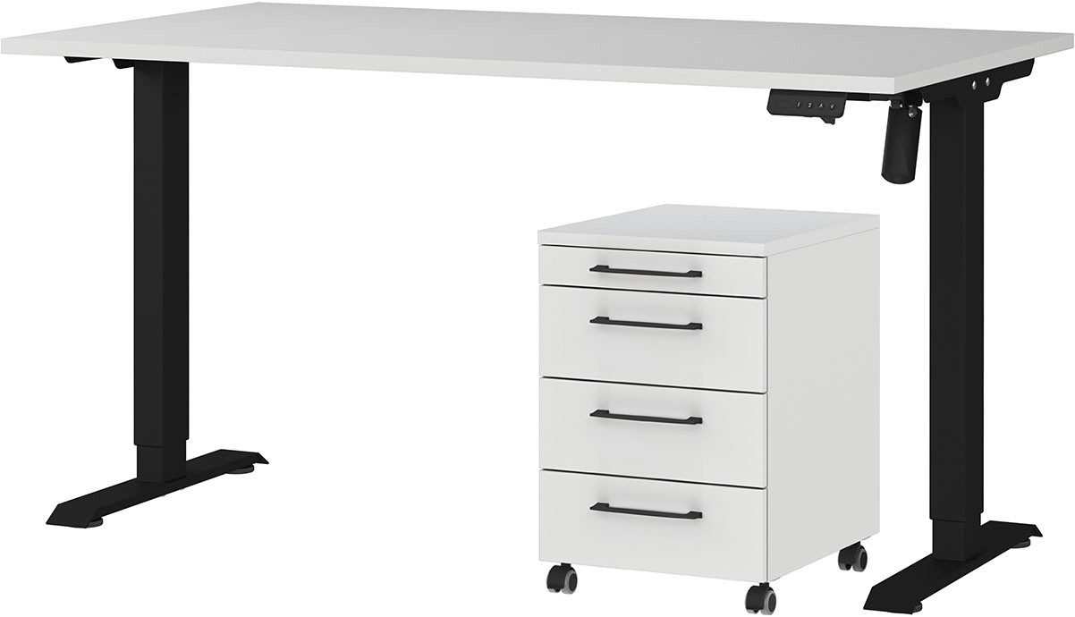 GERMANIA Büromöbel-Set Profi 3.0, Büromöbel-Set bestehend aus Schreibtisch und Rollcontainer