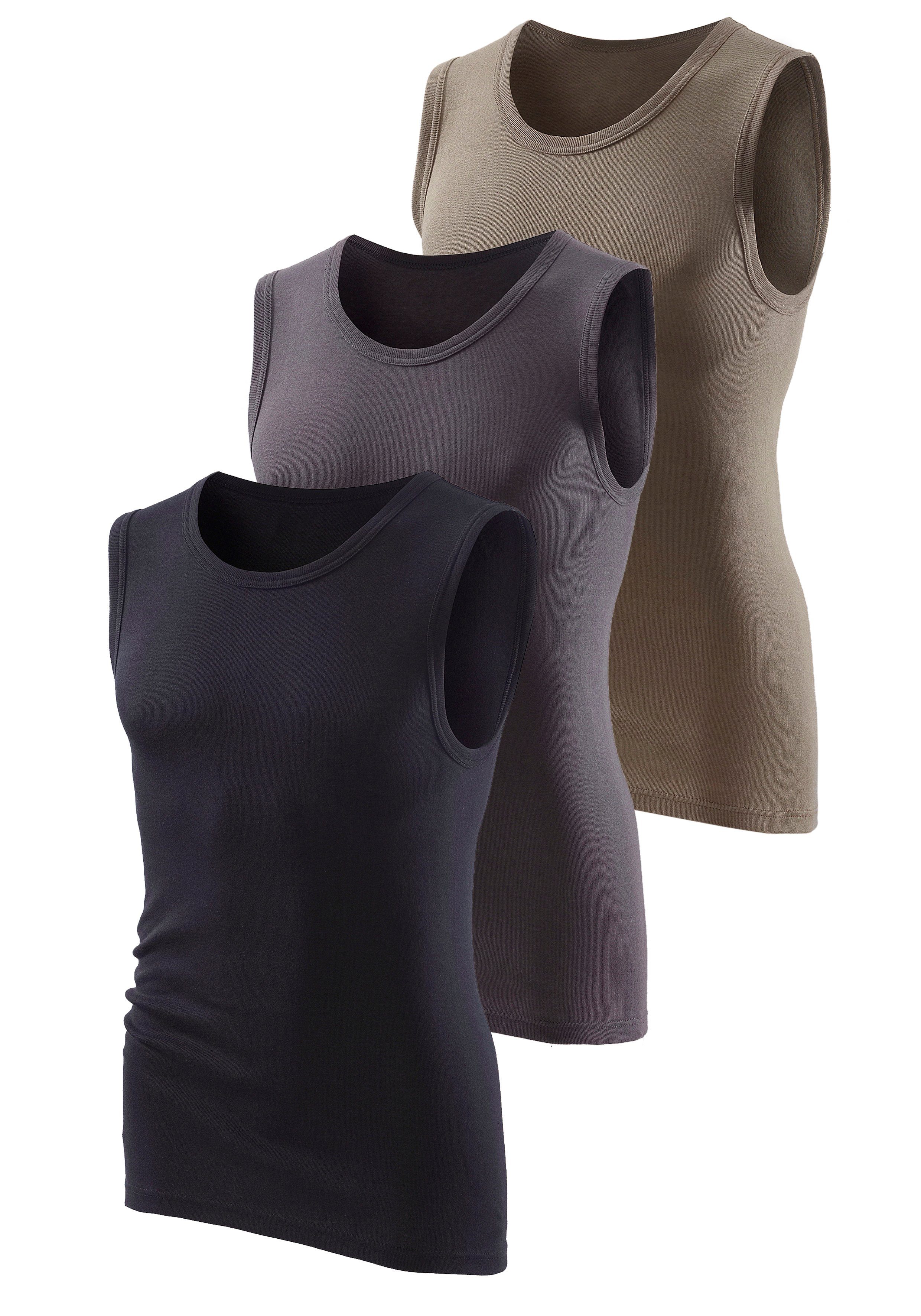 H.I.S Muscleshirt (Packung, 3-tlg) aus weicher Feinripp-Qualität