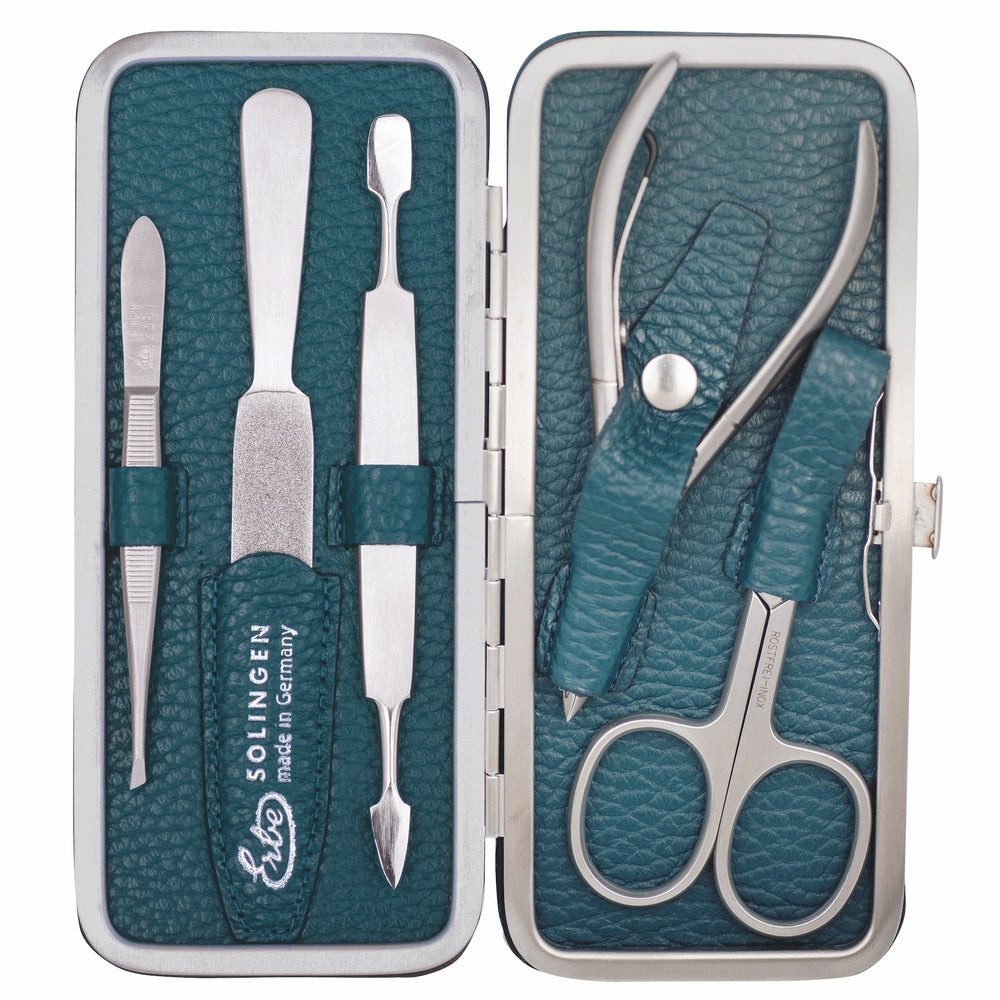ERBE Maniküre-Pediküre-Set Erbe Maniküre Bügeletui inox Petrol Hautzange und Nagelschere, 1-tlg.