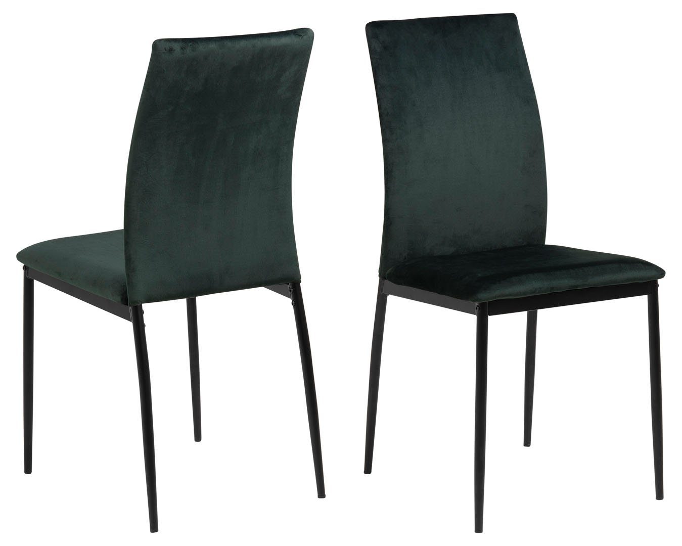 Esszimmerstuhl 4er Set Demina Esszimmerstuhl dunkelgrün, schwarz.