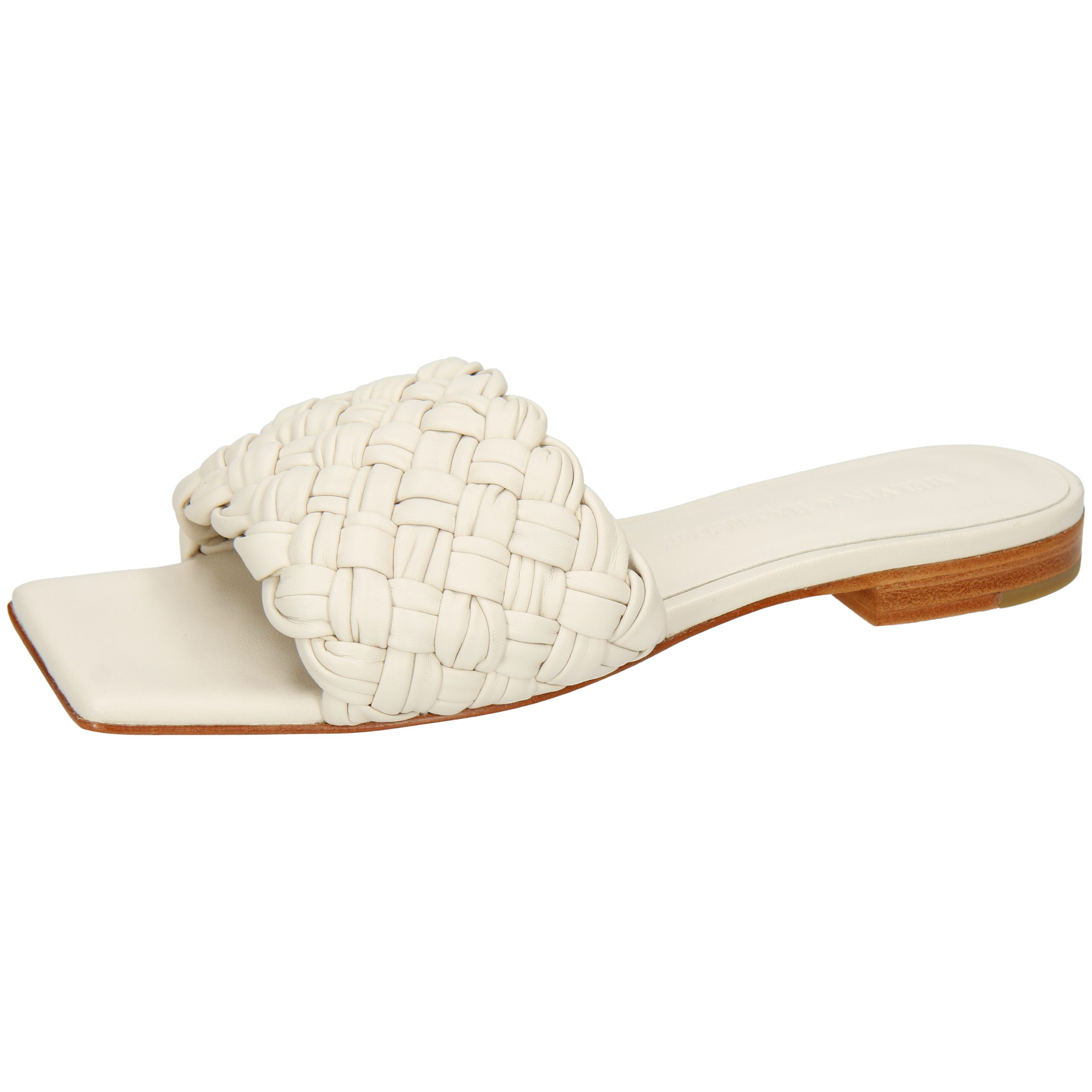 Melvin & Hamilton Eglantine 1 Leder-Geflochtene Schuhe für Damen Pantolette Flache Absätze, Echtes Leder, Von Hand geflochten