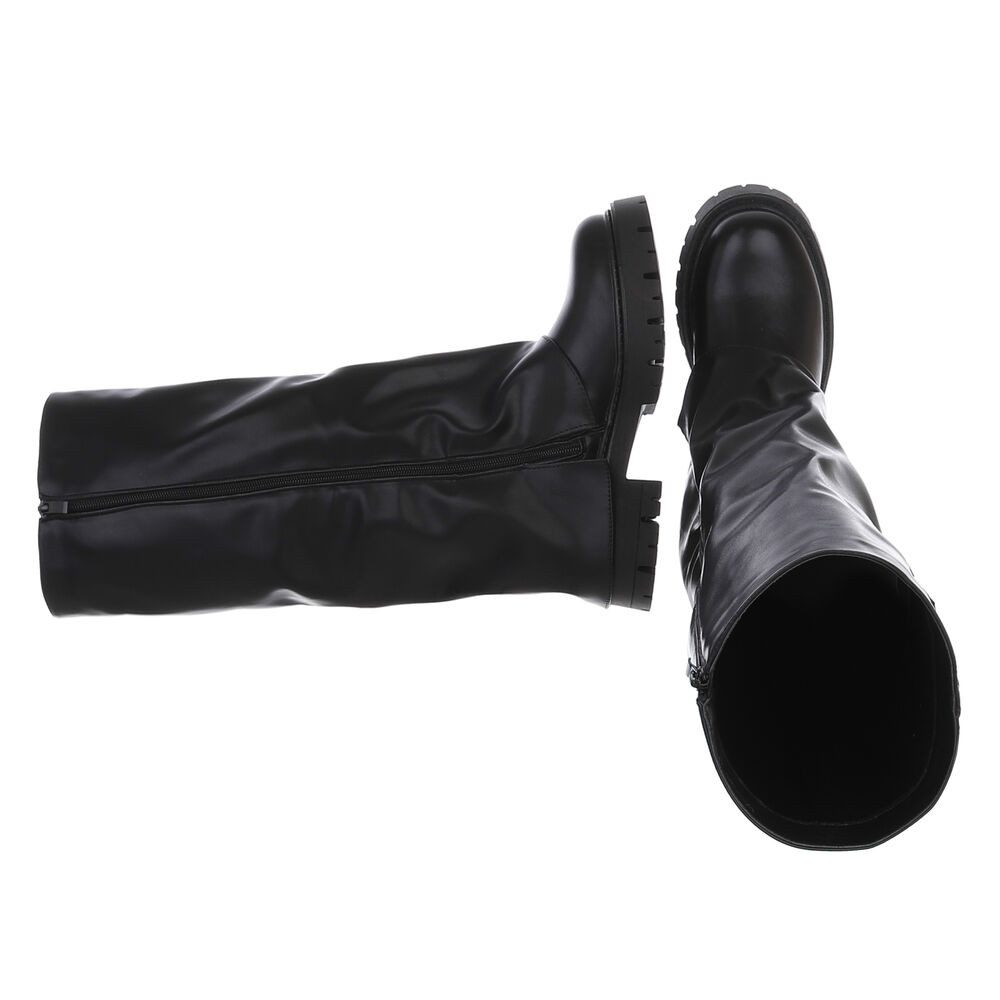 Ital-Design Stylische Damenstiefel mit Reißverschluss und Schnallen Plateau günstig online kaufen