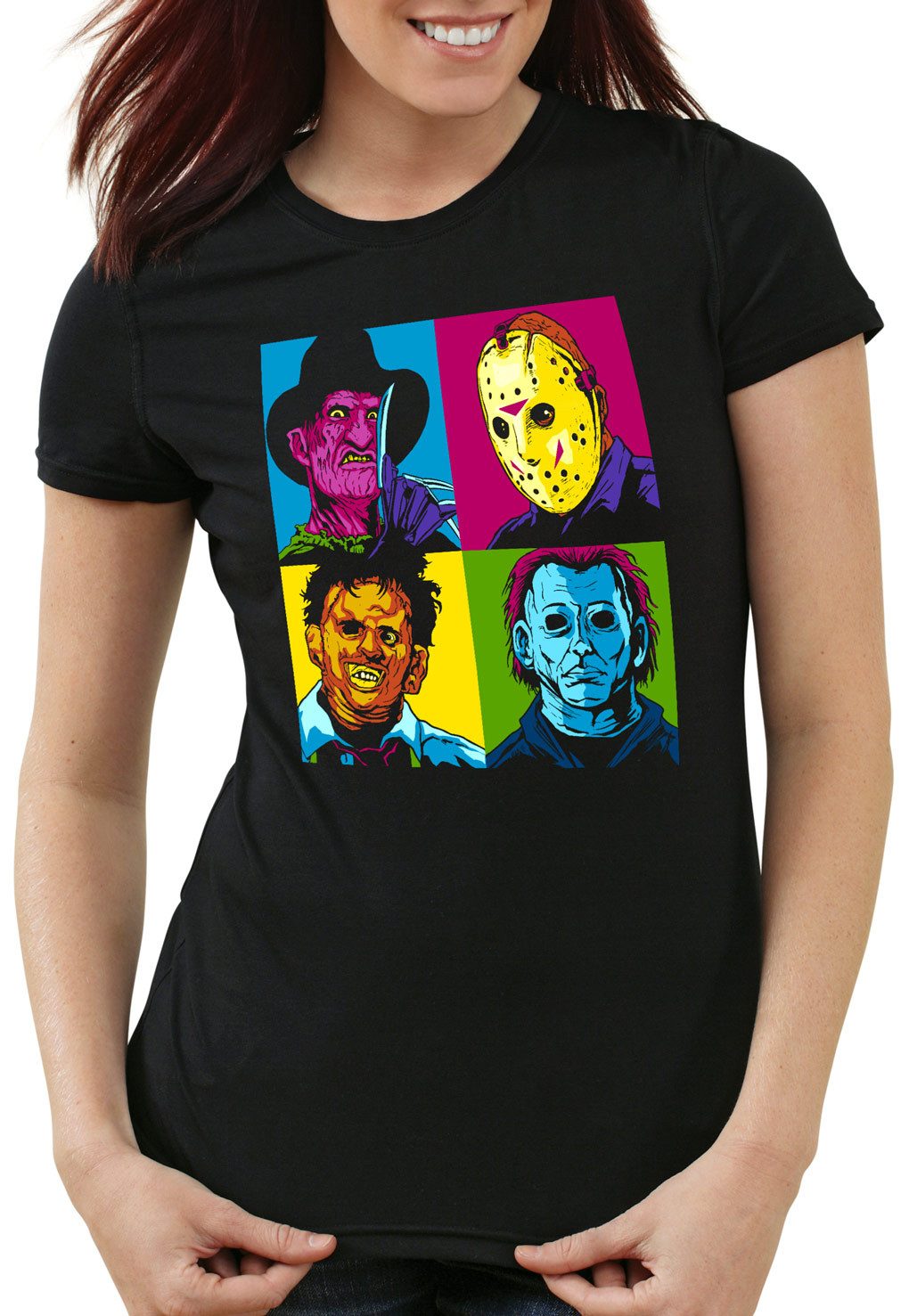 style3 T-Shirt Pop-Art Grusel freddy jason michael leatherface warhol