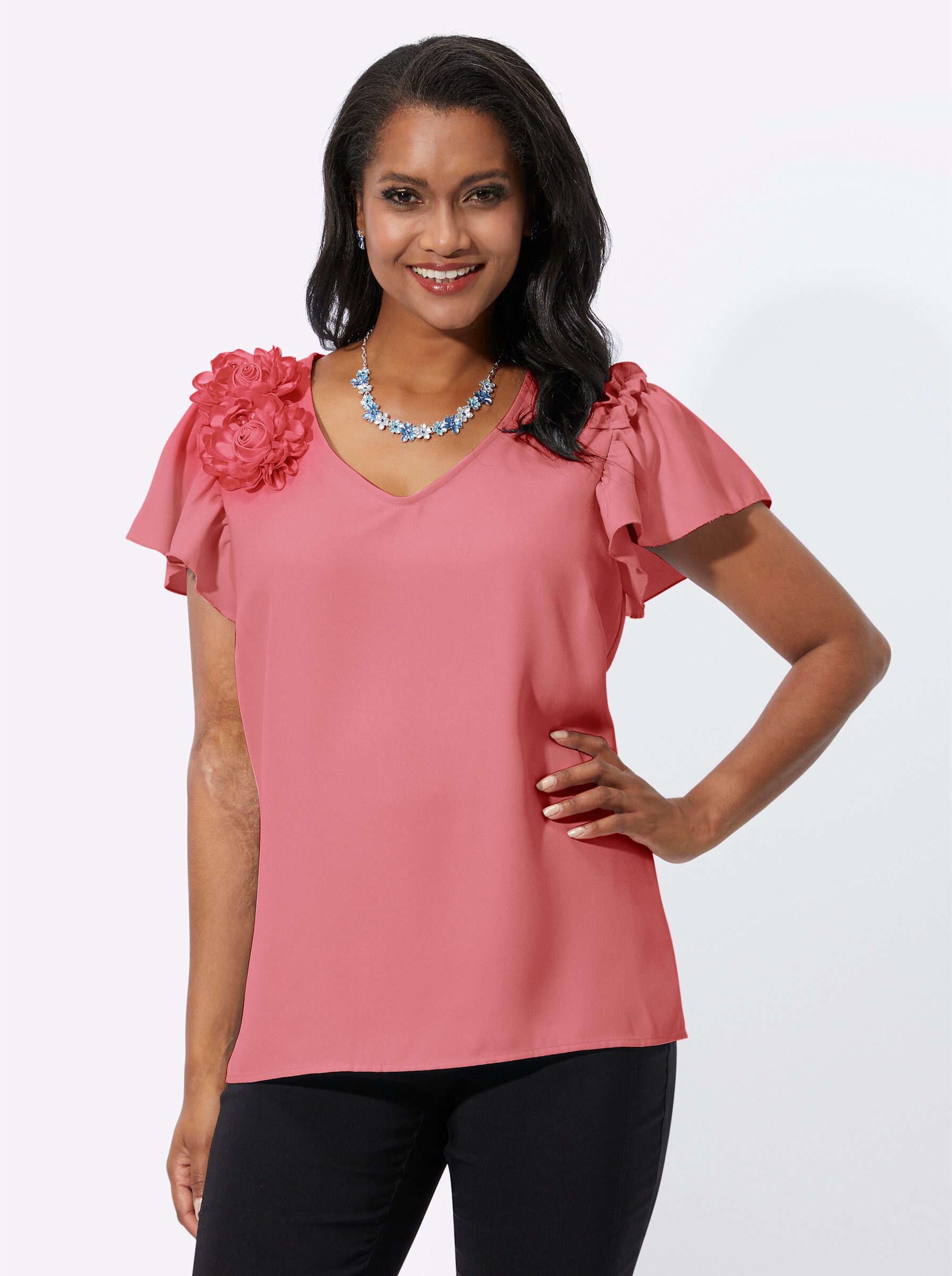 Klassische Bluse Kurzarm-Bluse Kurzarm