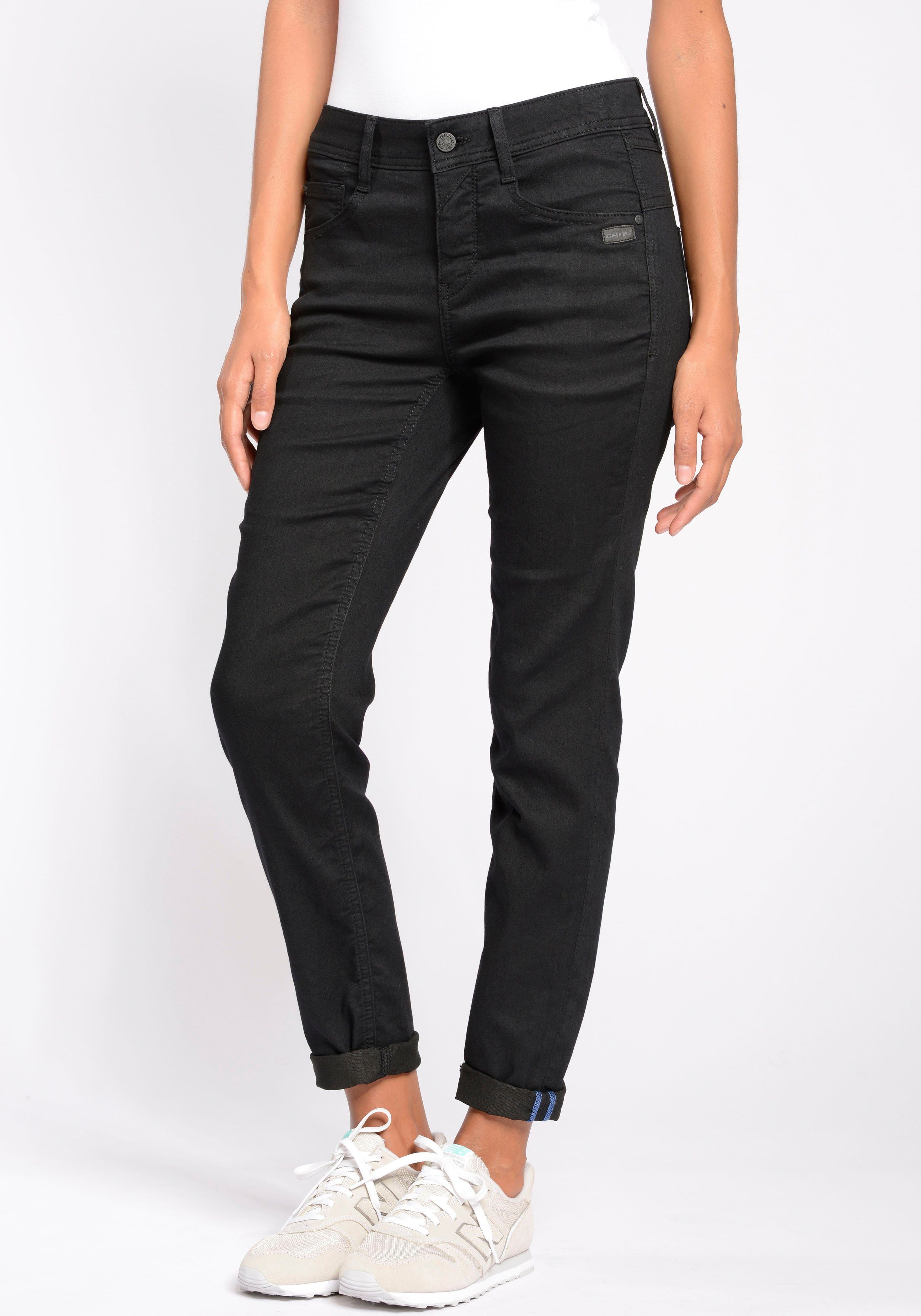 GANG 5-Pocket-Jeans 94AMELIE aus Sweatdenim mit schrägen tief sitzenden Gesäßtaschen