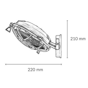 Licht-Erlebnisse Außen-Wandleuchte SERIFOS, ohne Leuchtmittel, Außenleuchte Maritim Echt-Messing Riffelglas E27 IP64