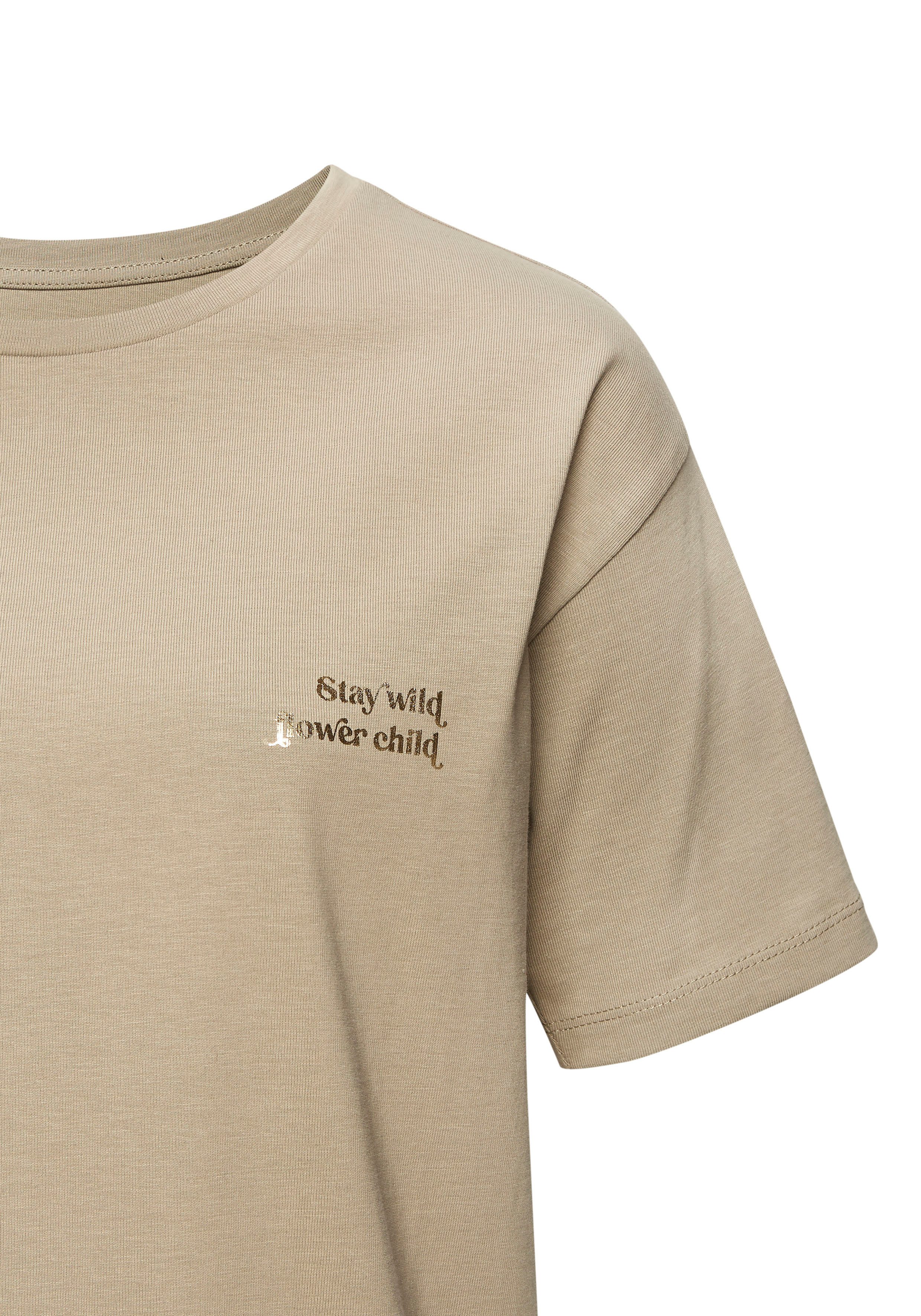 LASCANA T-Shirt mit tollen glänzenden Foliendruck, Loungewear