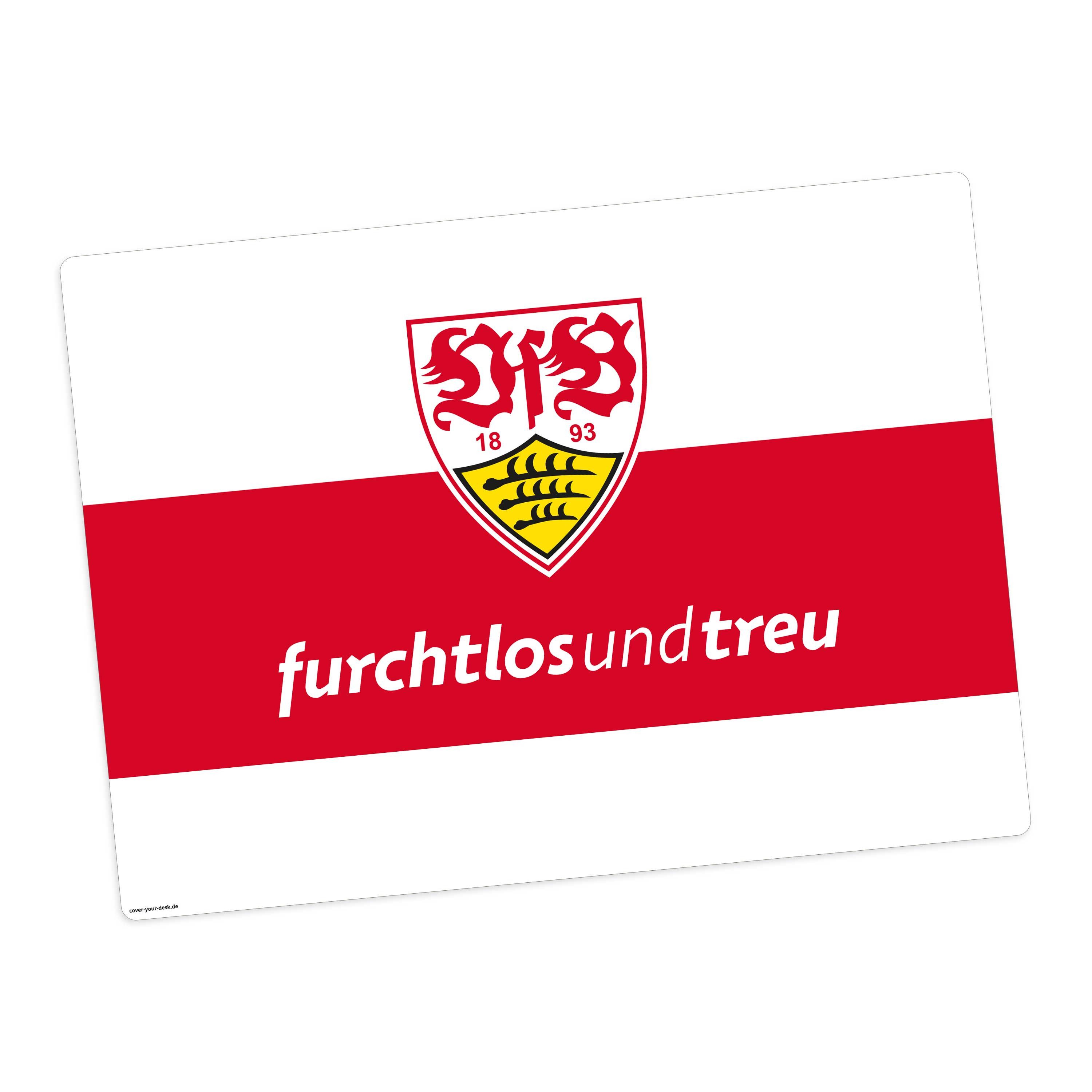 Tischsetmacher Platzset abwaschbar - „VfB Stuttgart - furchtlos und treu" aus Premium Vinyl, (1-St., 44 x 32 cm - rutschfeste Tischdekoration), Made in Germany
