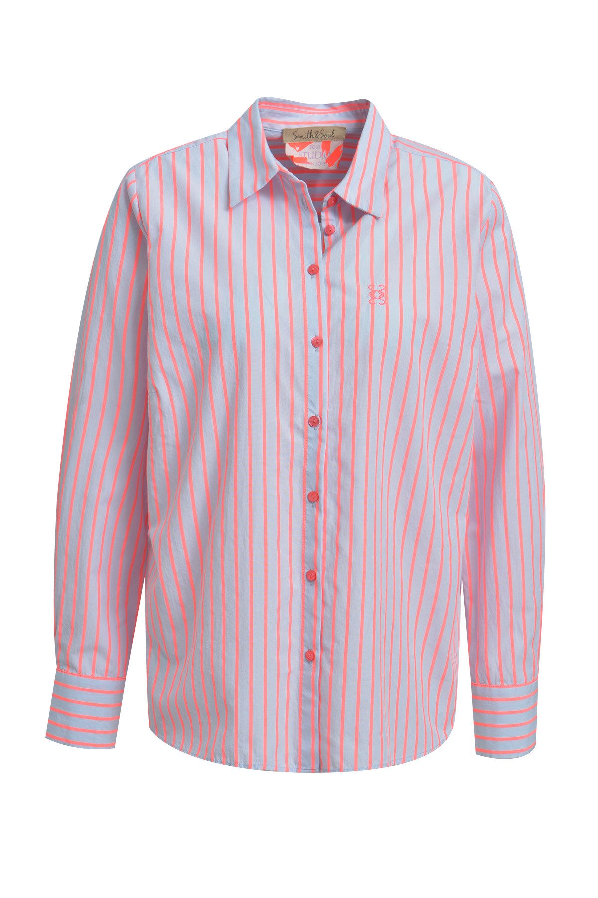 Smith & Soul Hemdbluse mit zusätzlicher Knopfleiste am Rücken, gestreift