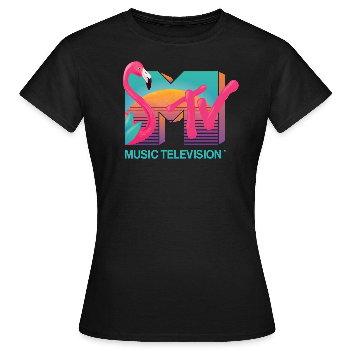 Spreadshirt T-Shirt MTV Music Television Flamingo-Logo Frauen T-Shirt (1-tl günstig online kaufen