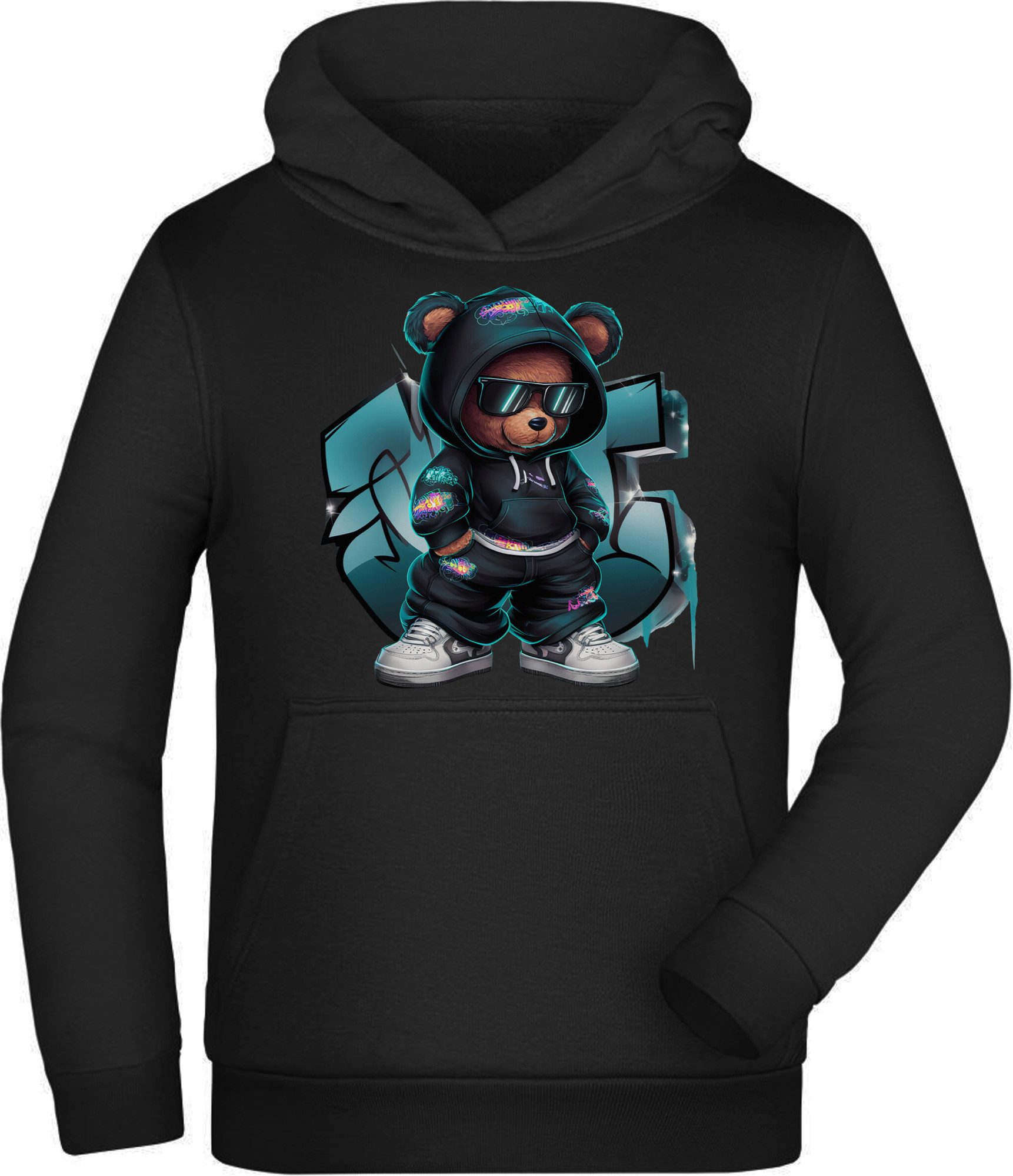 Sweatshirt Kinder Hoodie - Kapuzen Pulli mit coolem Streetstyle Teddy Print
