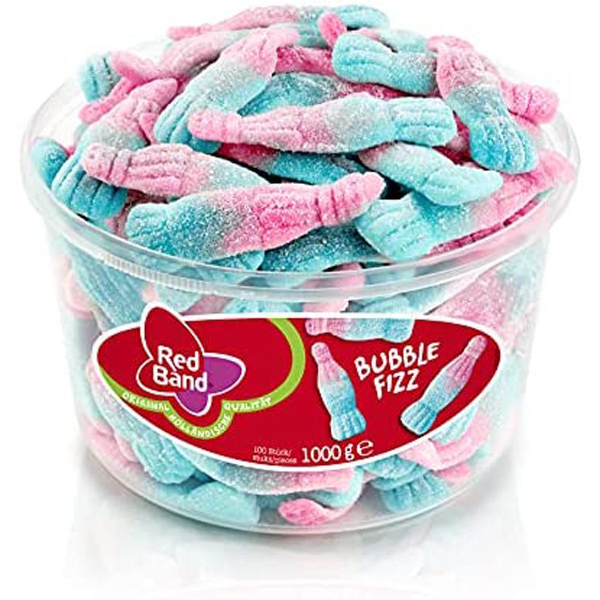 Ravazzi Gummy Süßigkeit, Red Band Bubble Fizz saure Schaumzucker Fläschchen mit Kaugummi 1000g