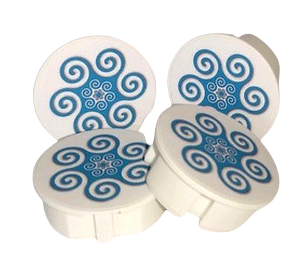 STECKEL Wanddekoobjekt 4 Stück DEKO-STECKEL® - DS-469 Ornament_tuerkis - Steckdosen Abdeckung (Sparset, 4 St., 4er-Set), abwischbar, Staubschutz, Spritzschutz