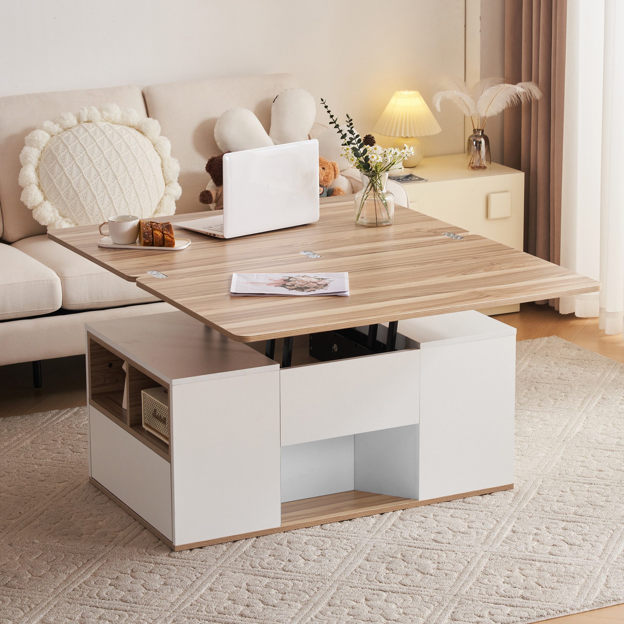 Merax Couchtisch mit Schubladen, Wohnzimmertisch, mit günstig online kaufen