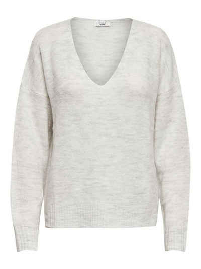 JACQUELINE de YONG Strickpullover Fein Strickpullover Pullover V-Neck JDYELANORA Longsleeve Sweater (1-tlg) 3376 in Weiß