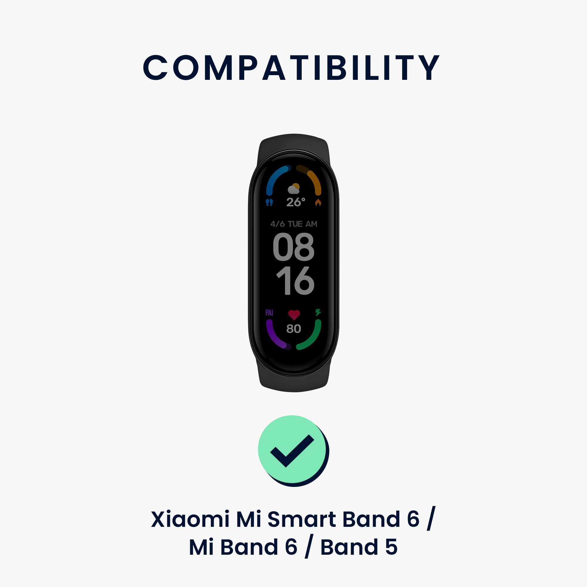 kwmobile Uhrenarmband Band Armband für Smart Set Band Silikon Xiaomi 6 Fitnesstracker / Band Sportarmband TPU / Mi Mi 6 2x 5