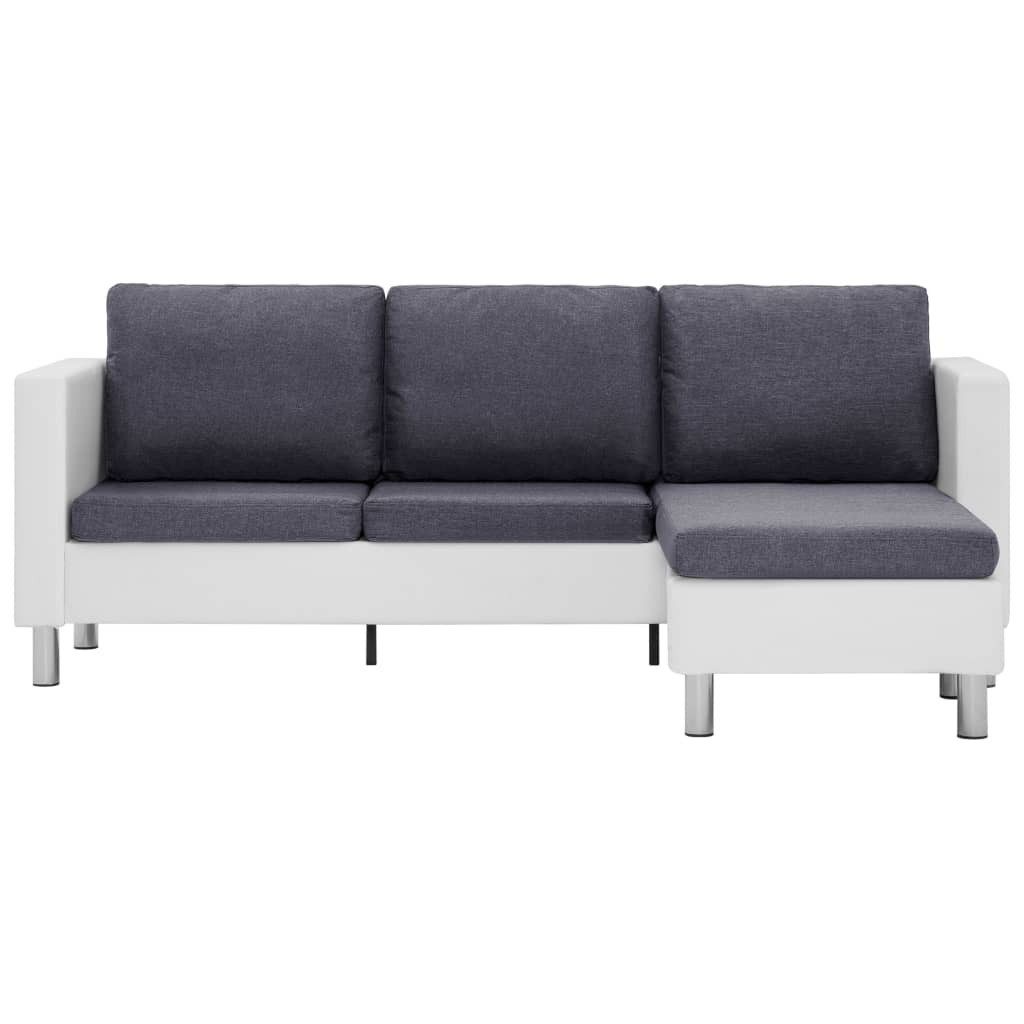 vidaXL Sofa 3-Sitzer-Sofa mit Kissen Weiß günstig online kaufen