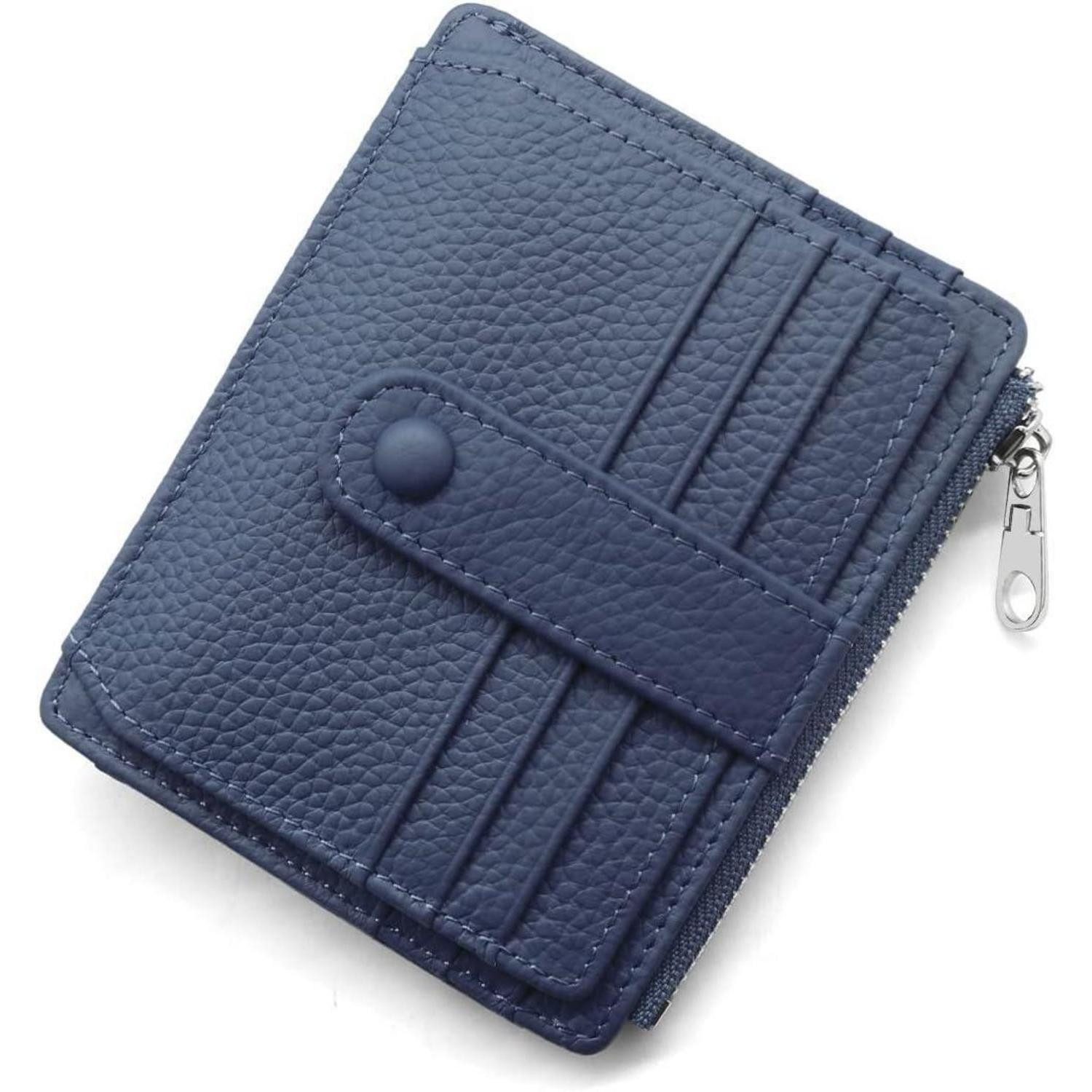 Kartenetui Geldbörse Damen Herren RFID Schutz Echtes Leder Mini Wallet