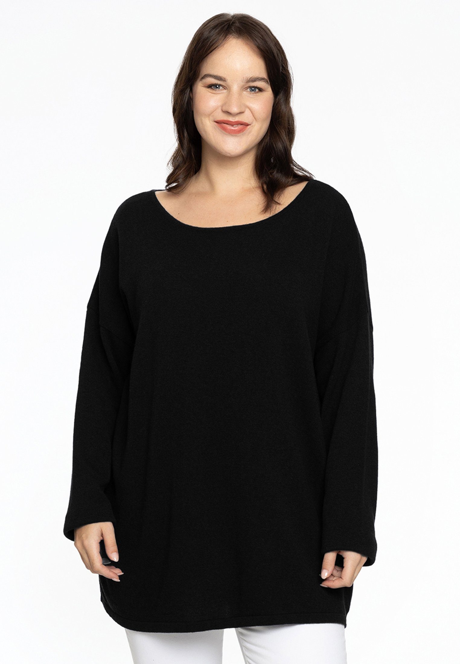 Yoek Longpullover Größen black Große