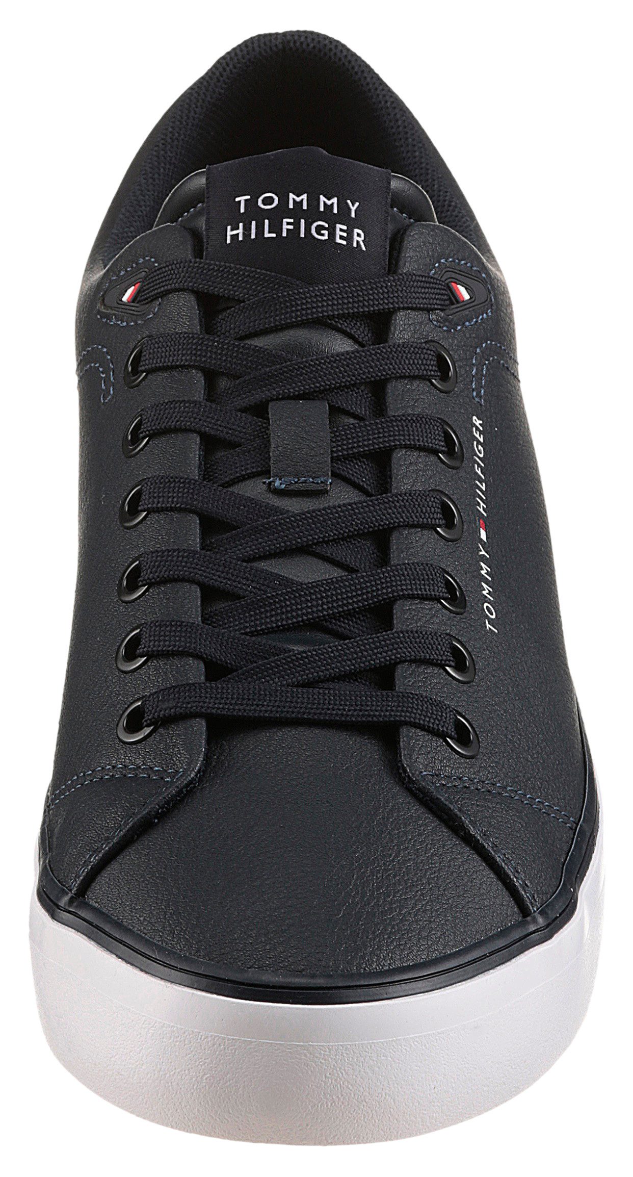 Tommy Hilfiger TH HI VULC CORE LOW LTH II ESS Sneaker, Freizeitschuh, Halbschuh, Schnürer in schmaler Form
