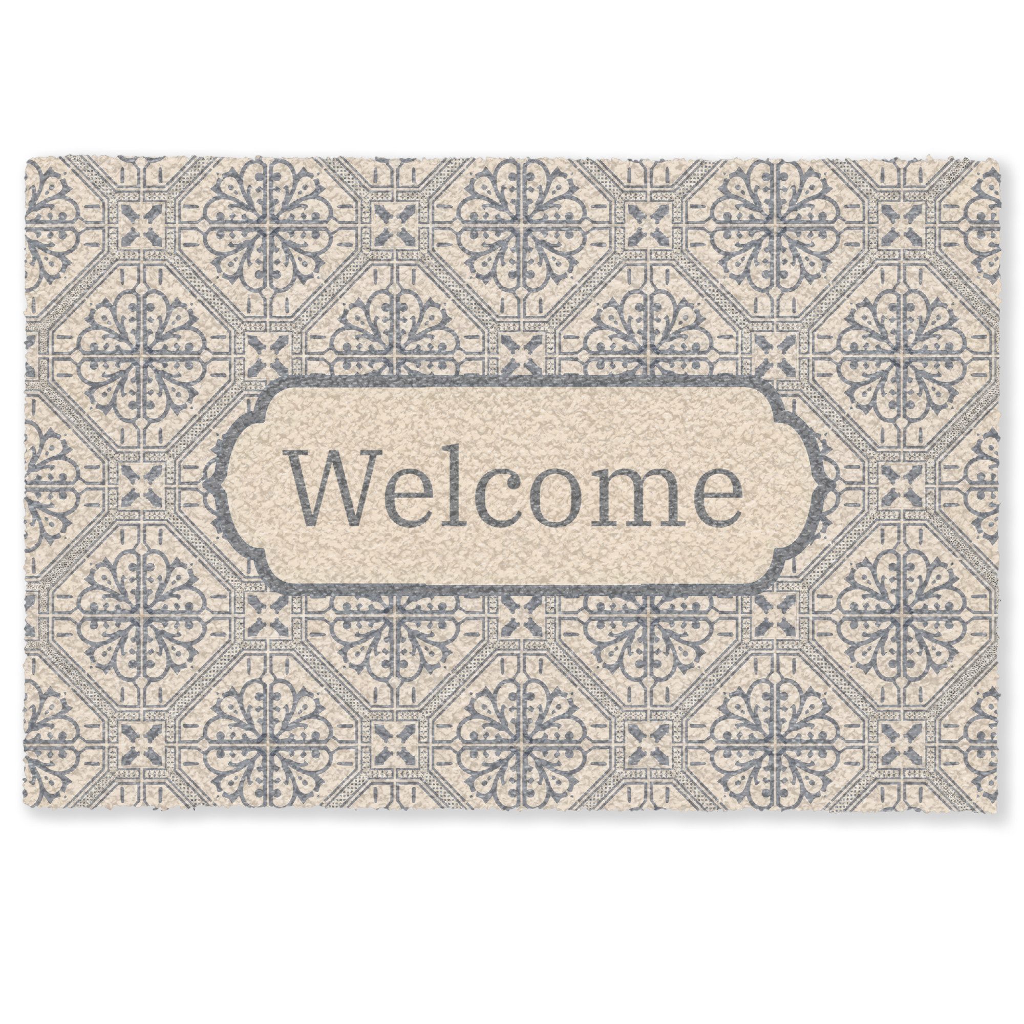 MuchoWow Fußmatte Willkommen - Klassisch - Grau, Rechteckig, innen Schmutzf günstig online kaufen