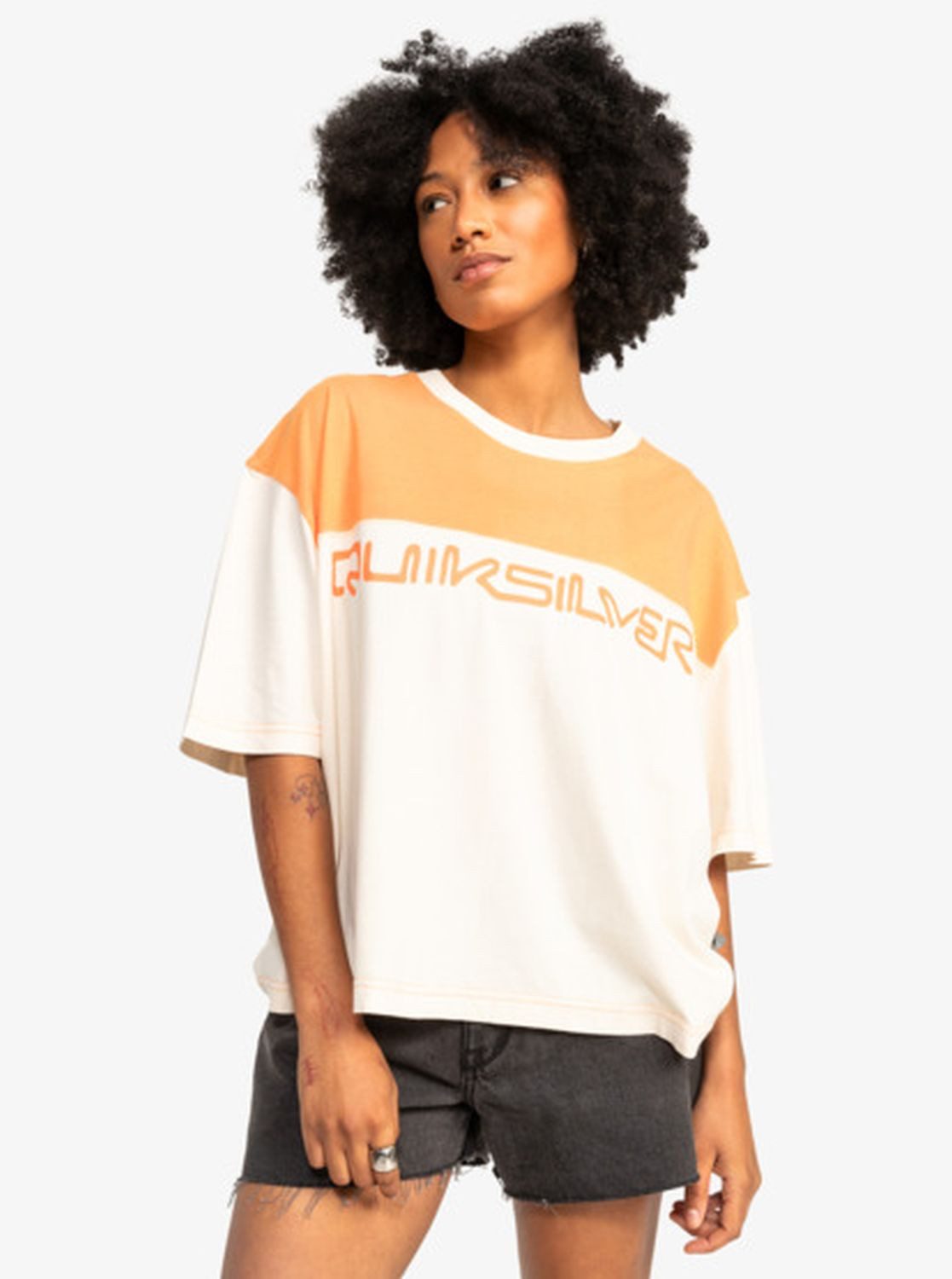 Quiksilver T-Shirt Quiksilver T-Shirt Boyfriend Block Tangerine